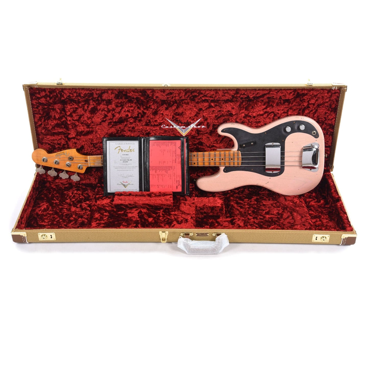 Fender Custom Shop 1957 Precision Bass Ash Relic Aged Trans Shell Pink Bass Guitars / 4-String