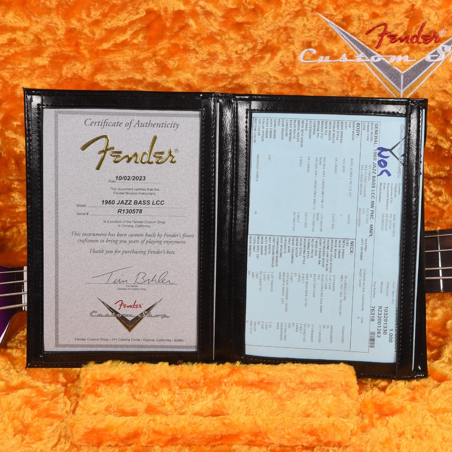 Fender Custom Shop 1960 Jazz Bass Deluxe Closet Classic Midnight Purple w/Painted Headcap Bass Guitars / 4-String