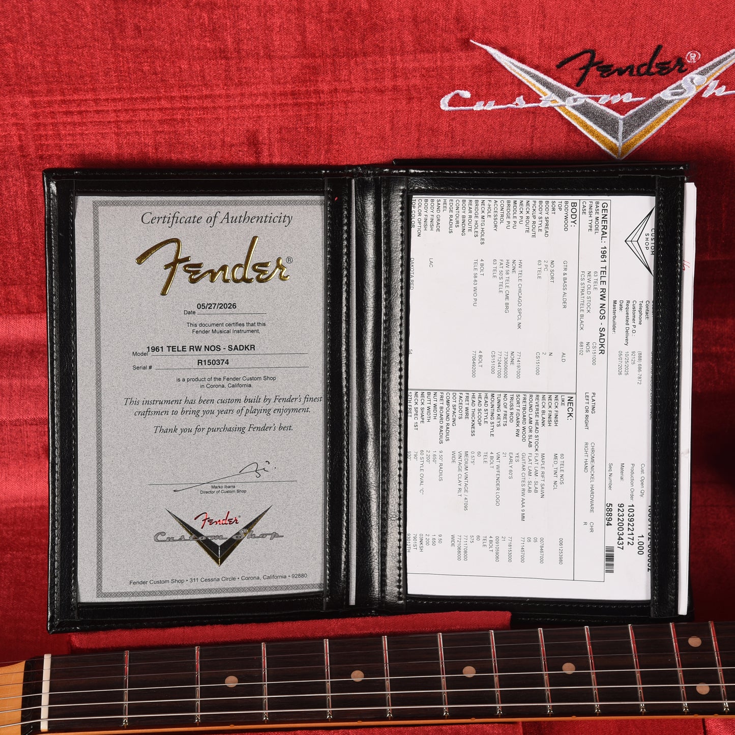 Fender Custom Shop 1961 Telecaster "Chicago Special" NOS Super Aged Dakota Red Electric Guitars