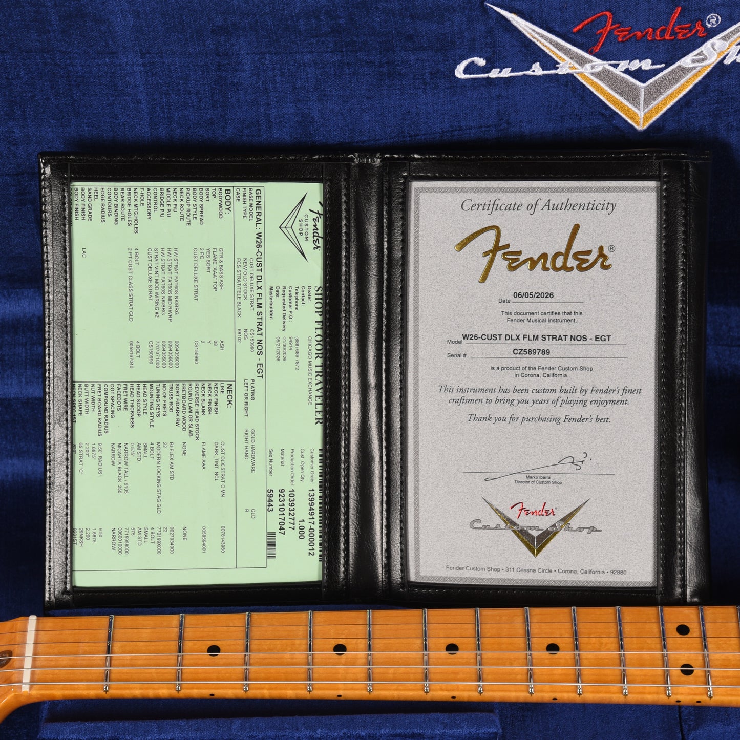 Fender Custom Shop Limited Edition Custom Deluxe AAA Flame Stratocaster NOS Emerald Green Transparent w/Gold Hardware Electric Guitars