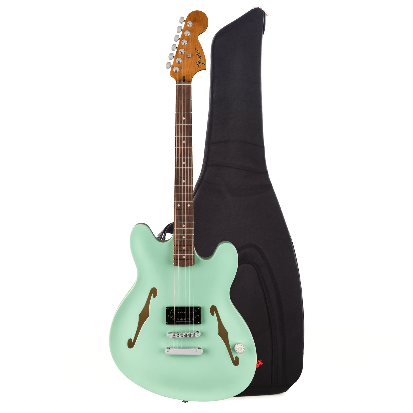 Fender Artist Tom DeLonge Starcaster Satin Surf Green Gig Bag Bundle Electric Guitars / Semi-Hollow