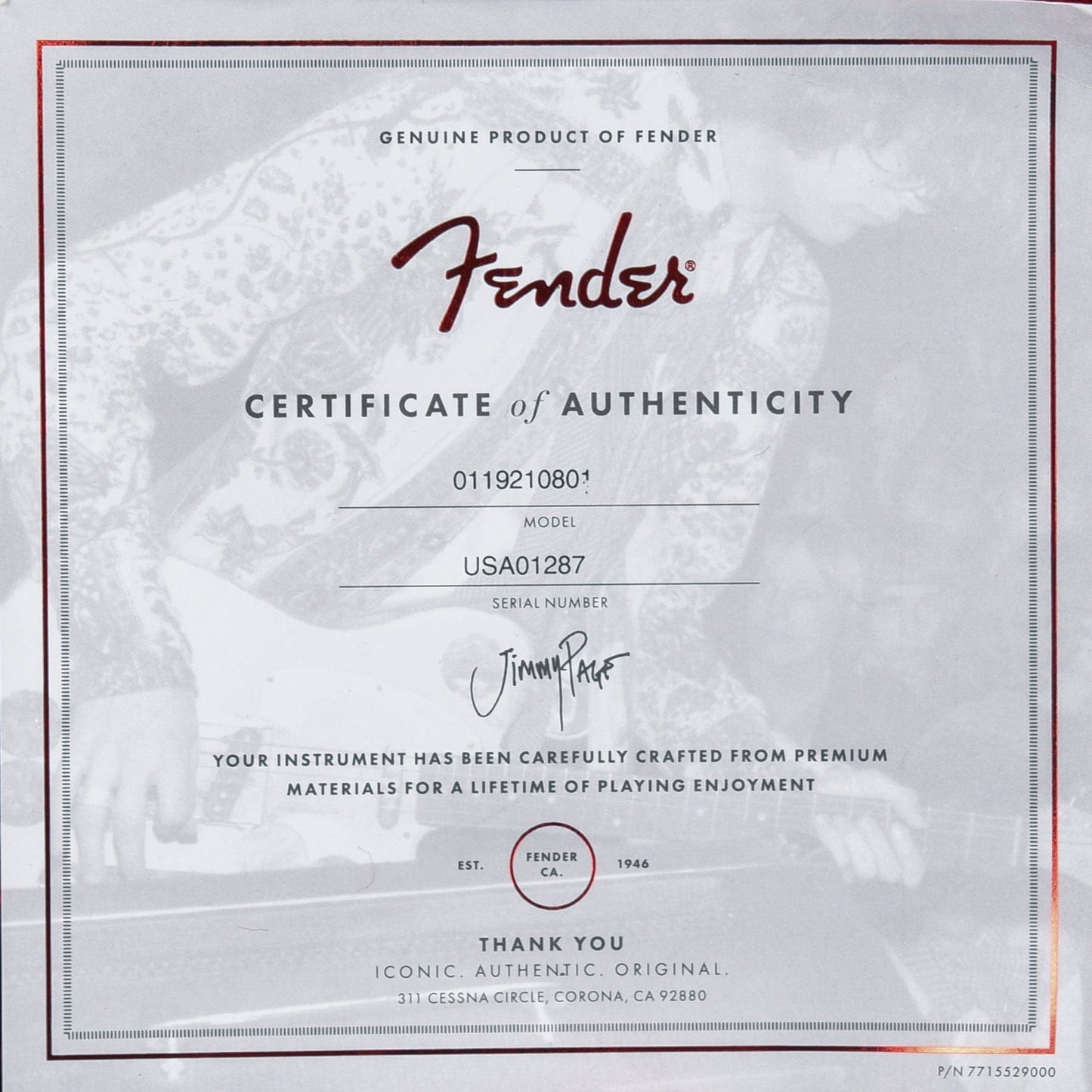 Fender Artist Series Jimmy Page Mirror Telecaster White Blonde 2019 Electric Guitars / Solid Body