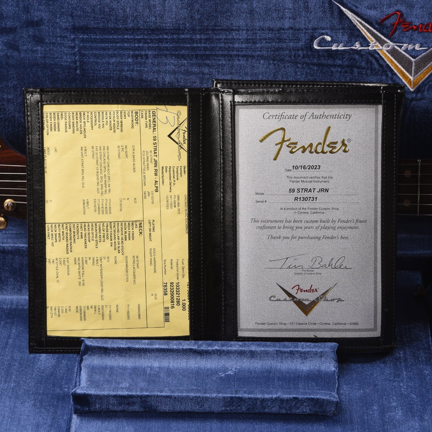 Fender Custom Shop 1959 Stratocaster "Chicago Special" Journeyman Aged Lake Plaid Blue w/Rosewood Neck & Gold Hardware Electric Guitars / Solid Body