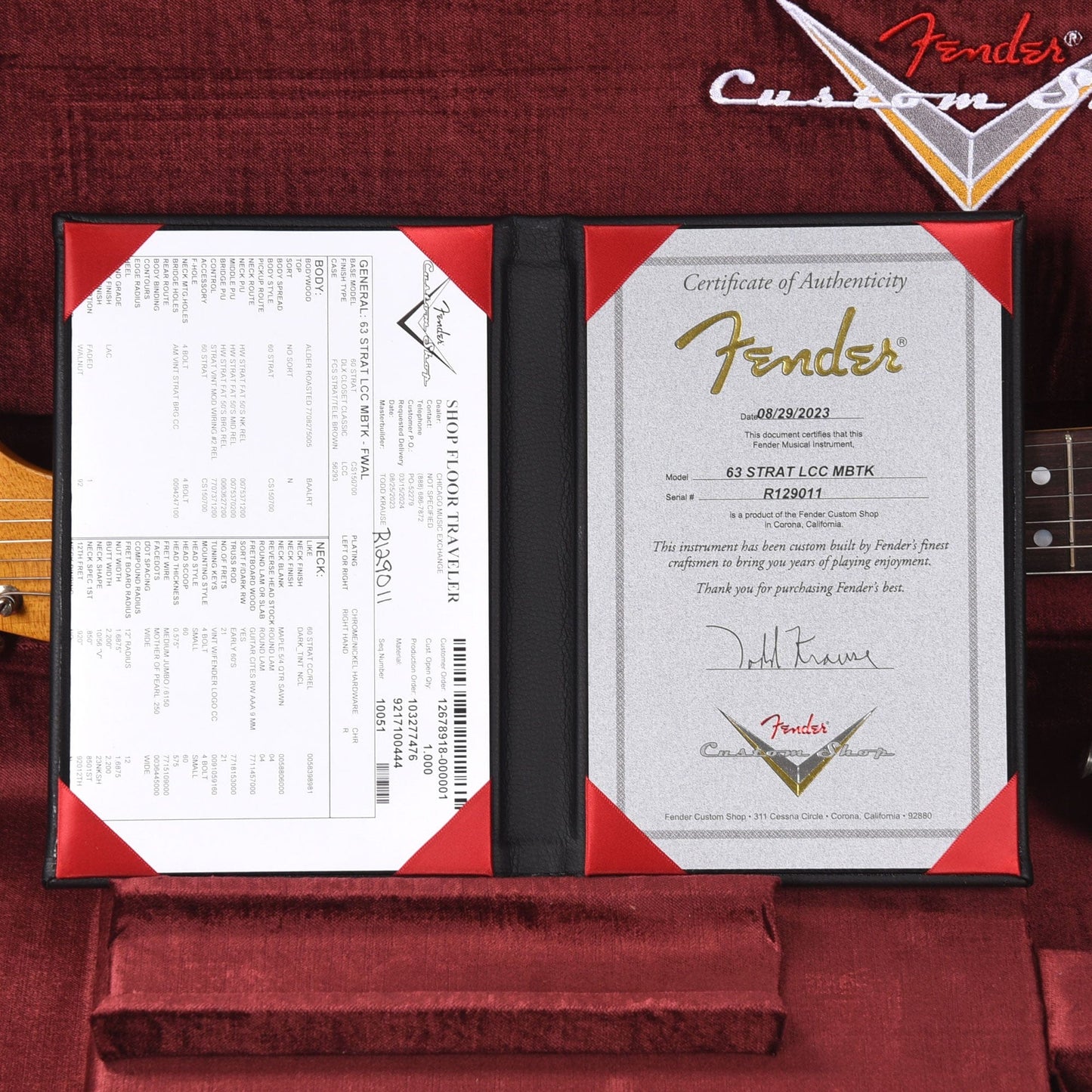 Fender Custom Shop 1963 Stratocaster Deluxe Closet Classic Faded Walnut Master Built by Todd Krause Electric Guitars / Solid Body