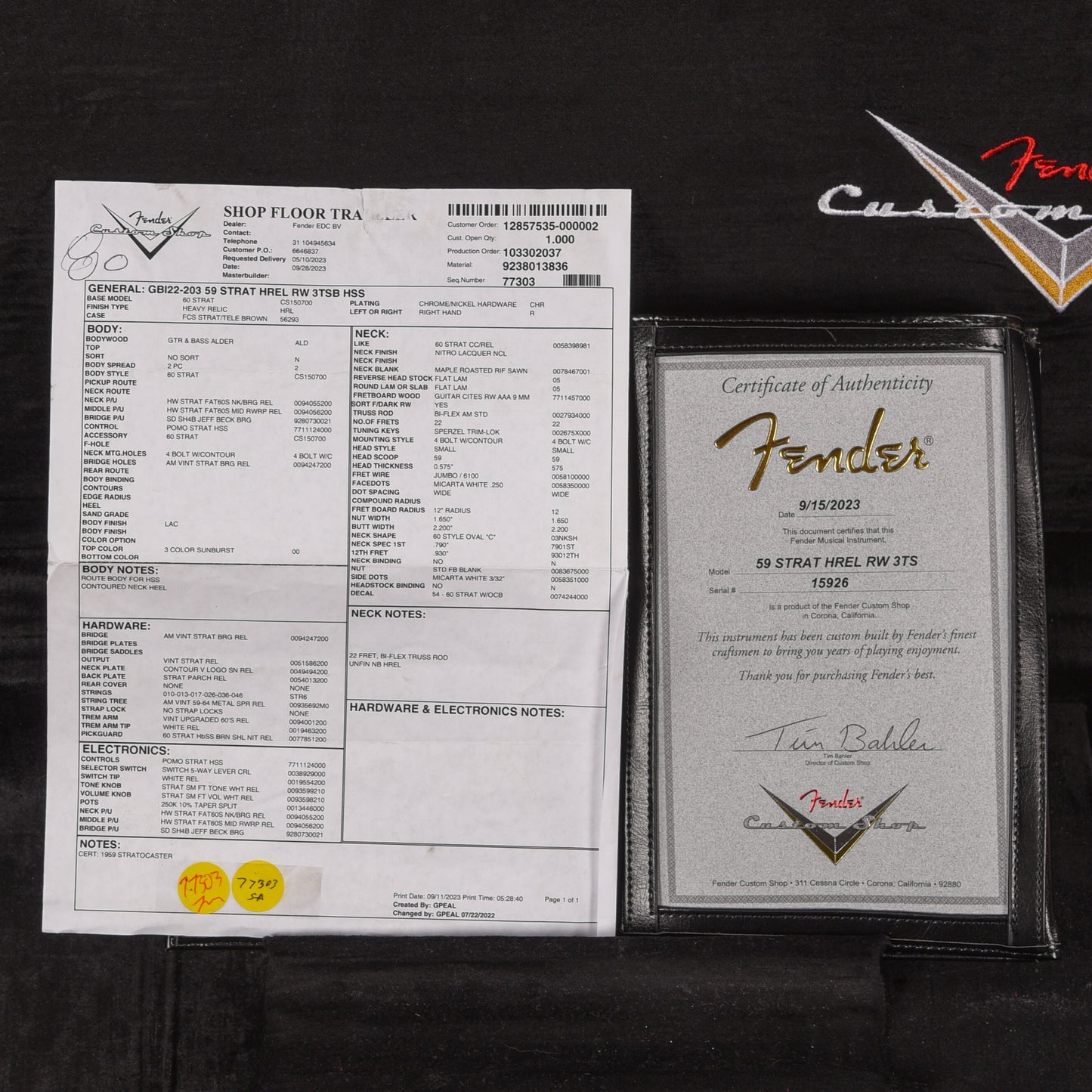 Fender Custom Shop '59 Stratocaster Heavy Relic Sunburst 2023 Electric Guitars / Solid Body