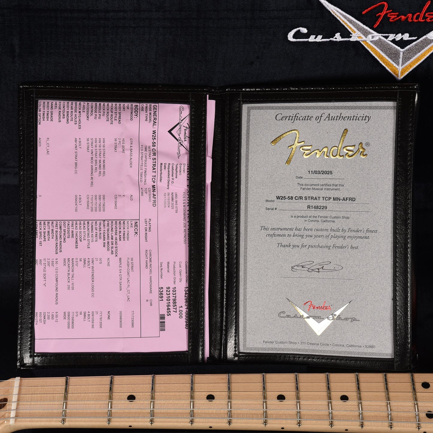 Fender Custom Shop NAMM Limited Edition 1958 Compound Radius Stratocaster Time Capsule Aged Fiesta Red Electric Guitars / Solid Body