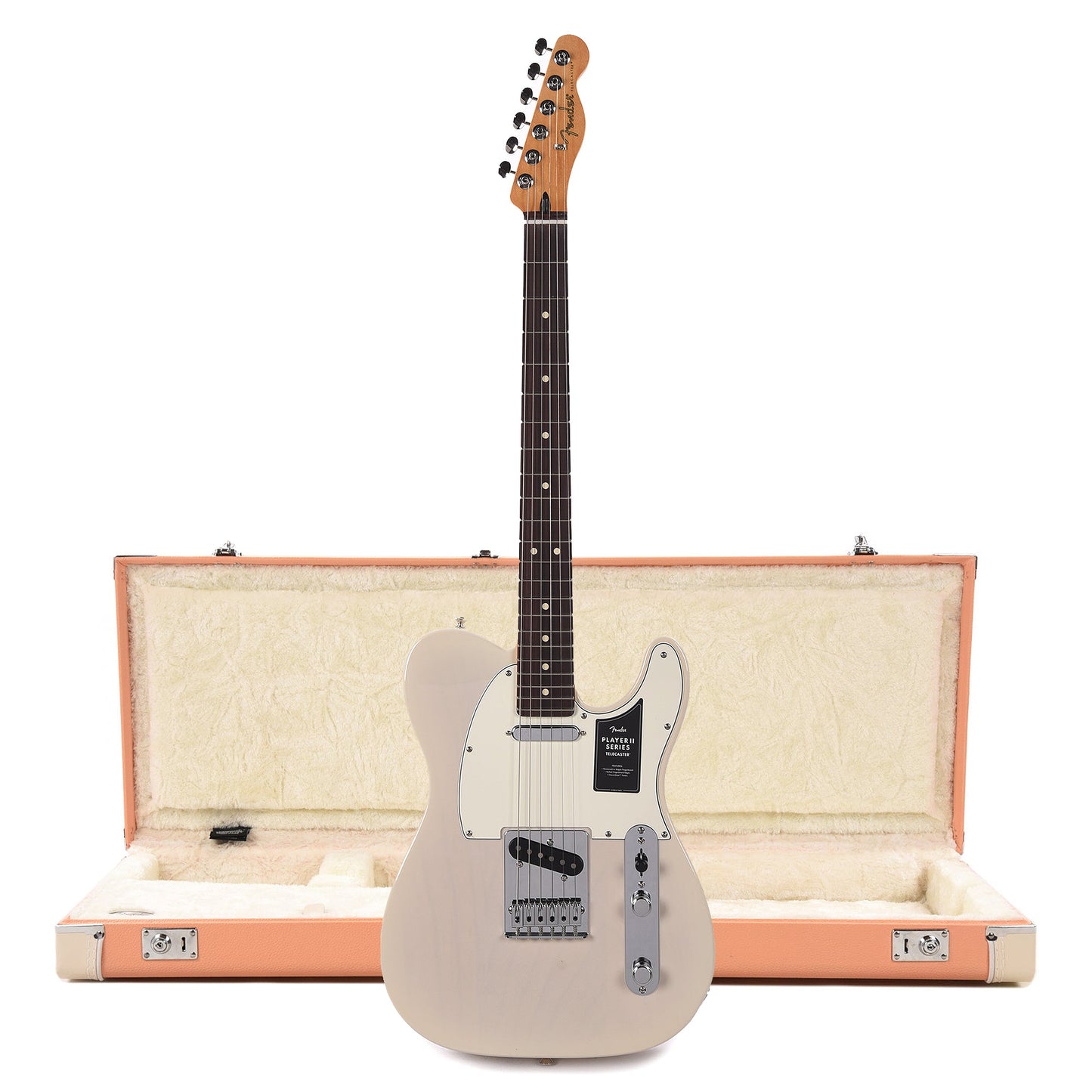 Fender Player II Telecaster RW White Blonde and Pacific Peach Hardshell Case Bundle Electric Guitars / Solid Body