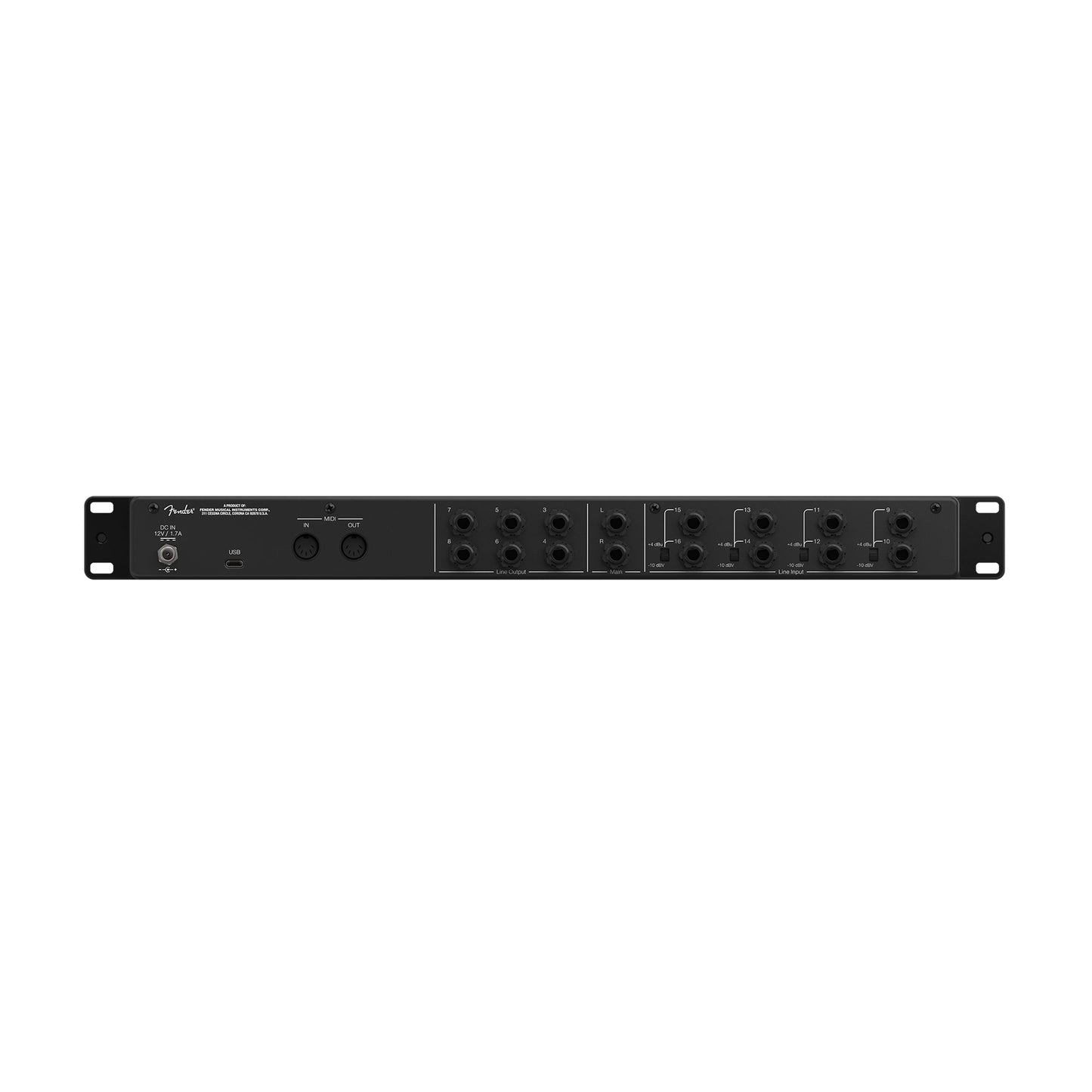 Fender Quantum LT 16 16x8 USB-C Audio Interface Interfaces