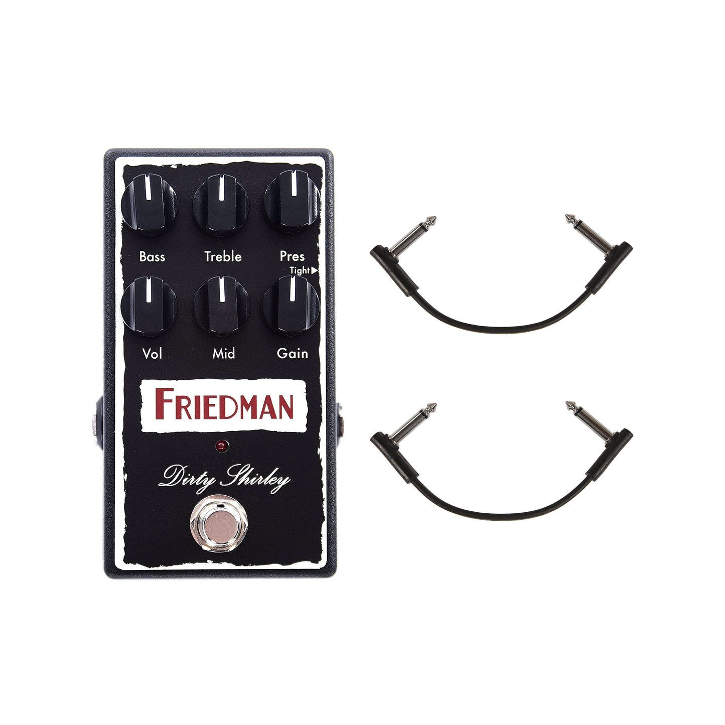 Friedman Dirty Shirley Pedal w/(2) Rockboard Flat Patch Cables Bundle Effects and Pedals / Overdrive and Boost