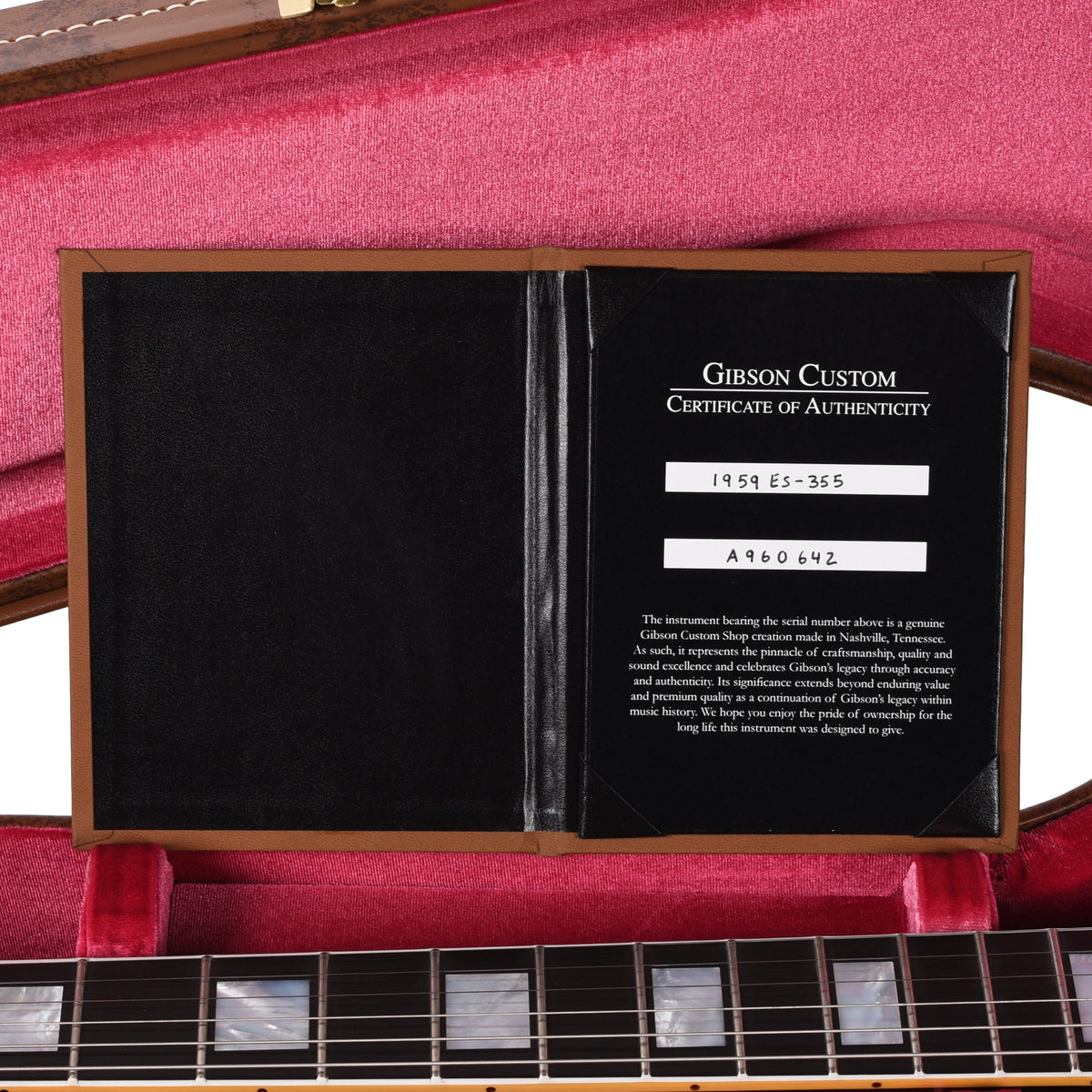 Gibson Custom Shop 1959 ES-355 Reissue Stop Bar Ebony VOS Electric Guitars