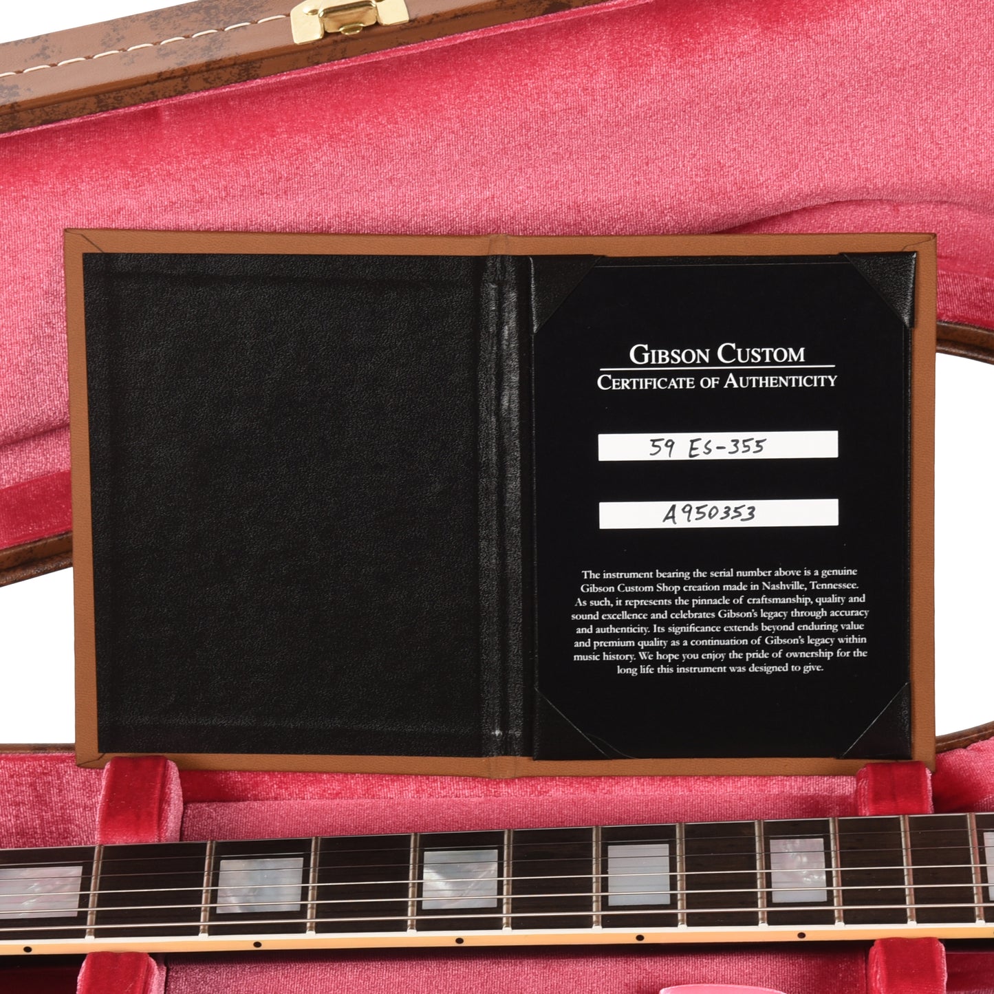 Gibson Custom Shop 1959 ES-355 Reissue Stop Bar Ebony VOS Electric Guitars / Solid Body