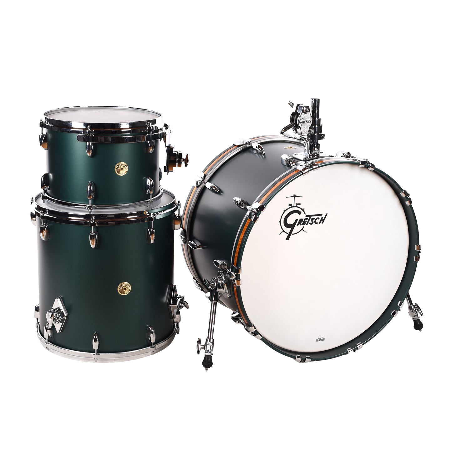 Gretsch USA Custom 13/16/22 3pc. Drum Kit Satin Cadillac Green w/ Bass Drum Tom Mount Drum Kits