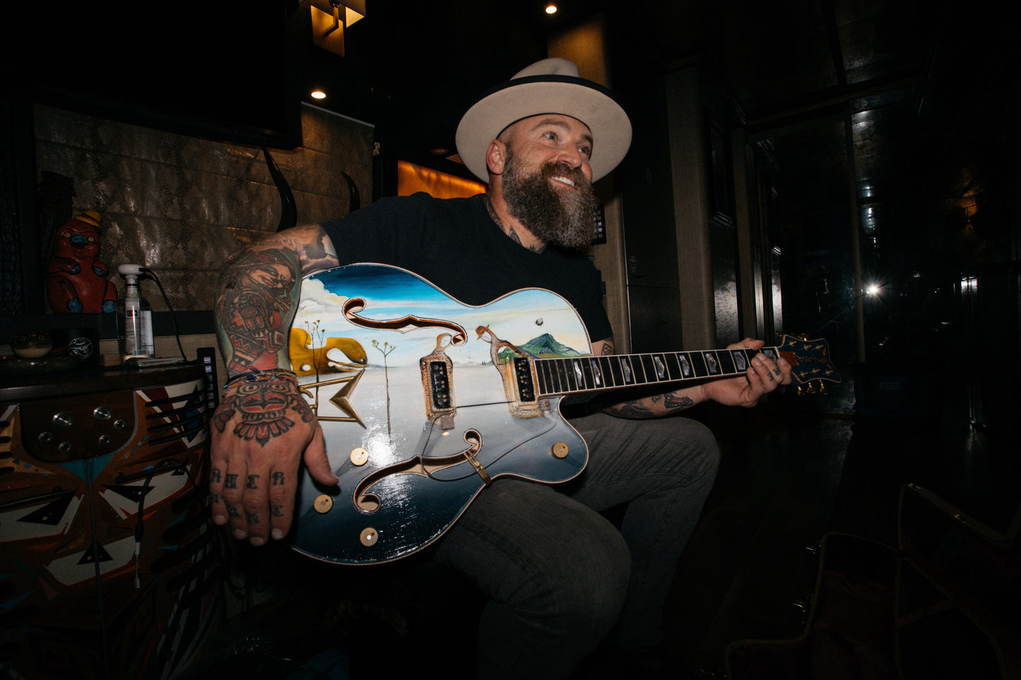 Gretsch Custom Shop Stephen Stern Masterbuilt G6136-CST White Falcon Custom Painted by Louis Markoya Protegé to Salvador Dali 2012 - Zac Brown Electric Guitars / Hollow Body