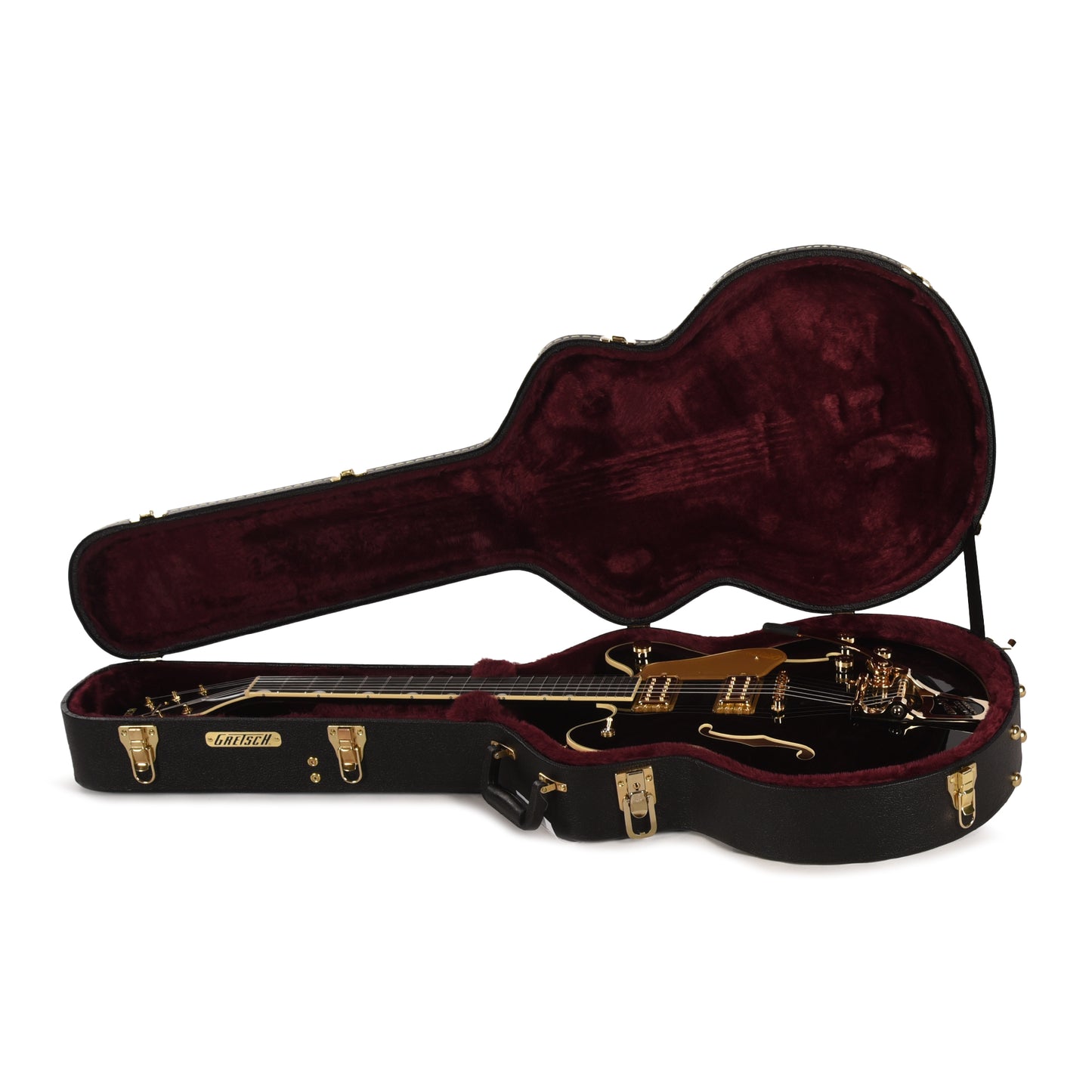 Gretsch Broadkaster LX Center Block with String-Thru Bigsby and Gold Hardware Black Electric Guitars / Semi-Hollow
