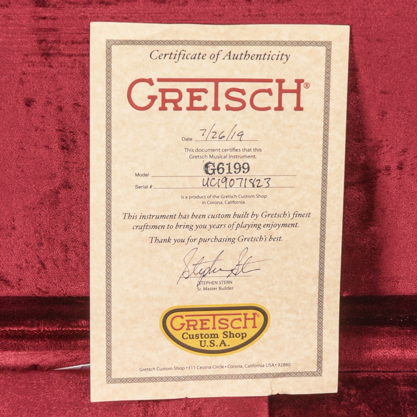 Gretsch G6199 Caddy Bo Korina 2019 - Zac Brown