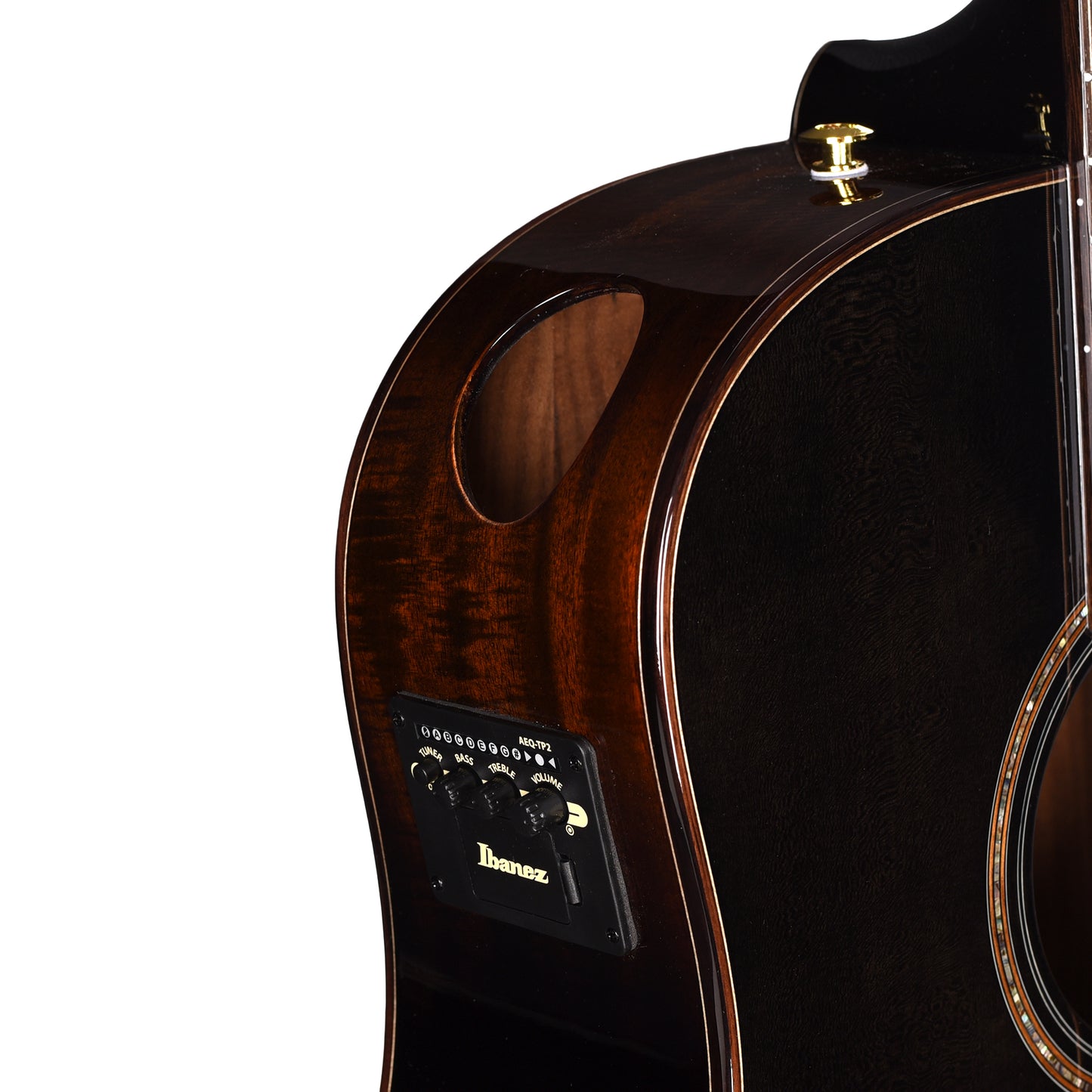 Ibanez AAD361CETKR Grand Dreadnought Cutaway Acoustic-Electric Guitar Transparent Black High Gloss Acoustic Guitars