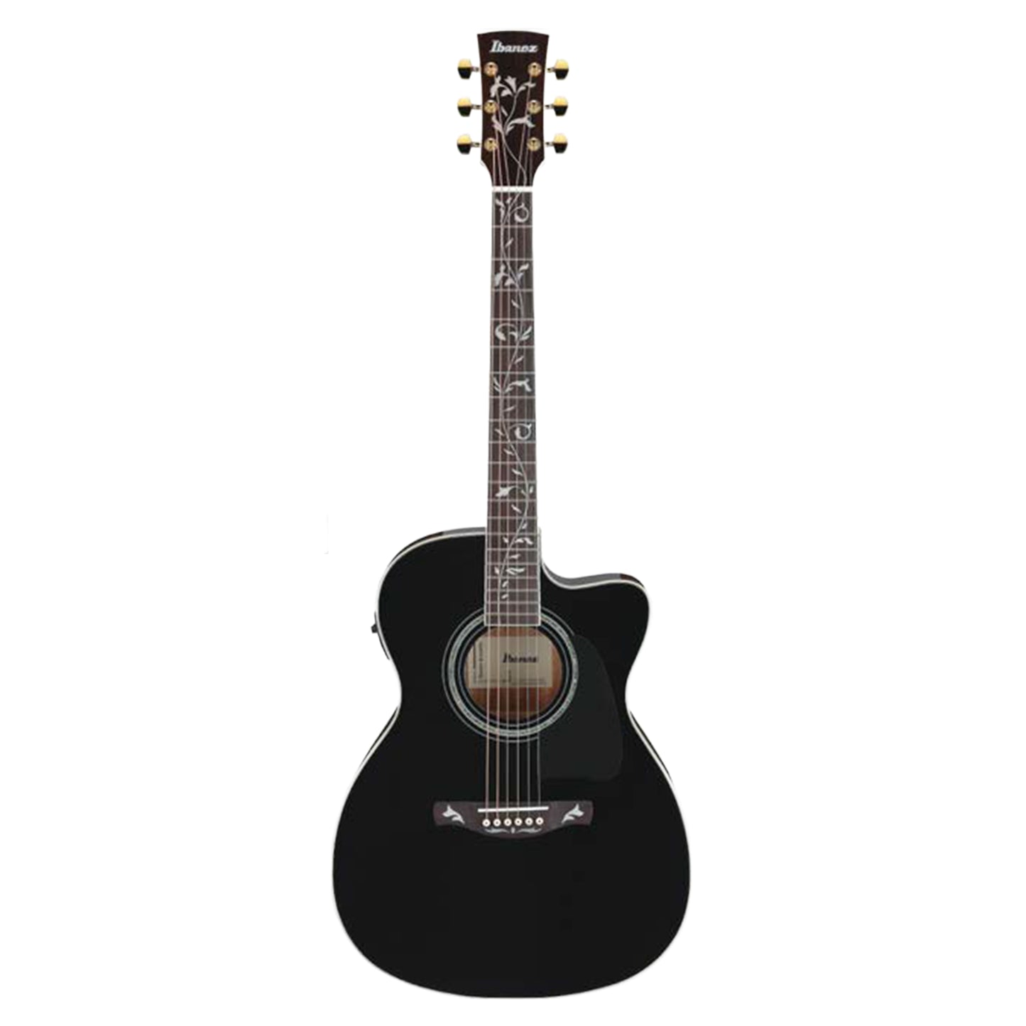 Ibanez AC391CEBKH Grand Concert Cutaway Acoustic-Electric Guitar Black High Gloss Acoustic Guitars