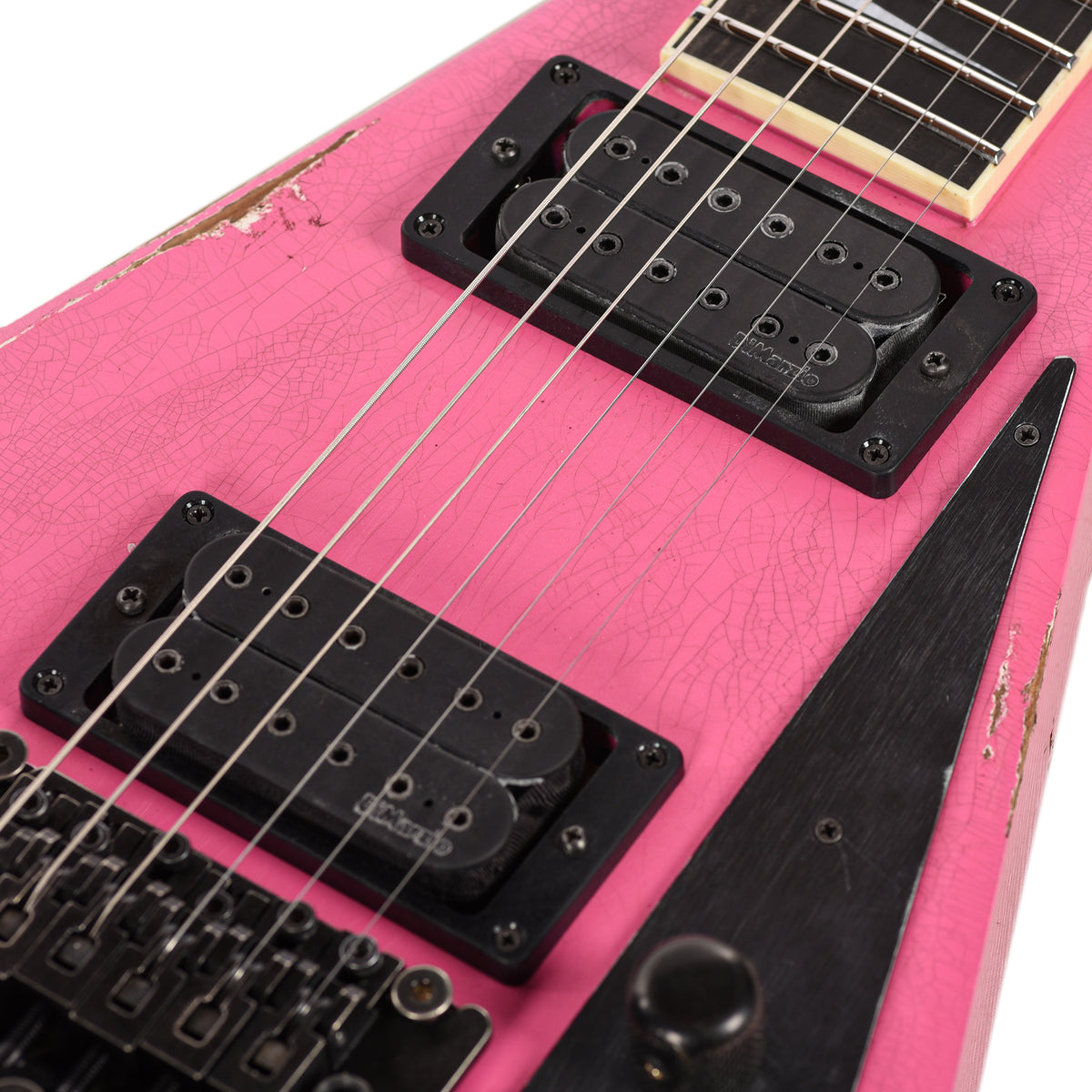 Jackson Custom Shop USA Special Edition Rhoads Platinum Pink Nitro Club Relic Electric Guitars