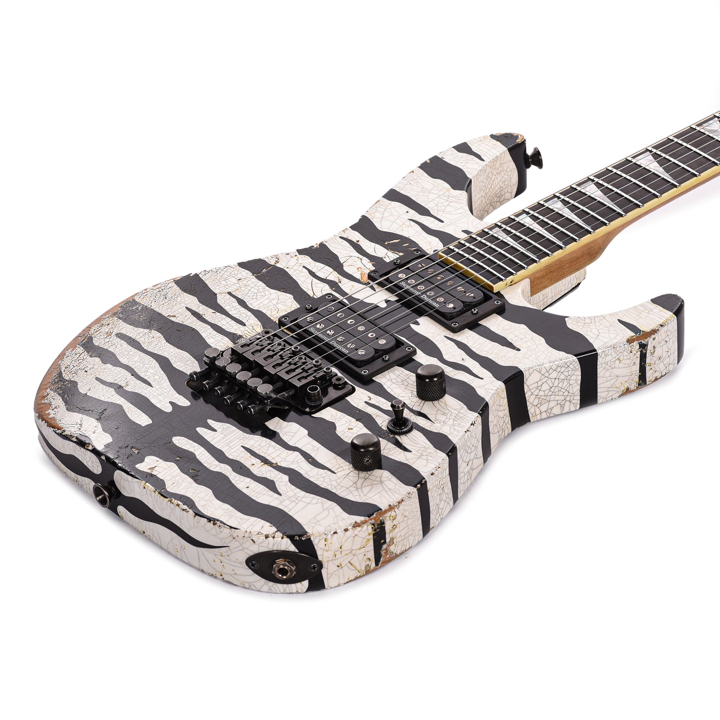 Jackson Custom Shop Dinky 2H FR Nitro Relic Tour Snow White Bengal Tiger Electric Guitars / Solid Body