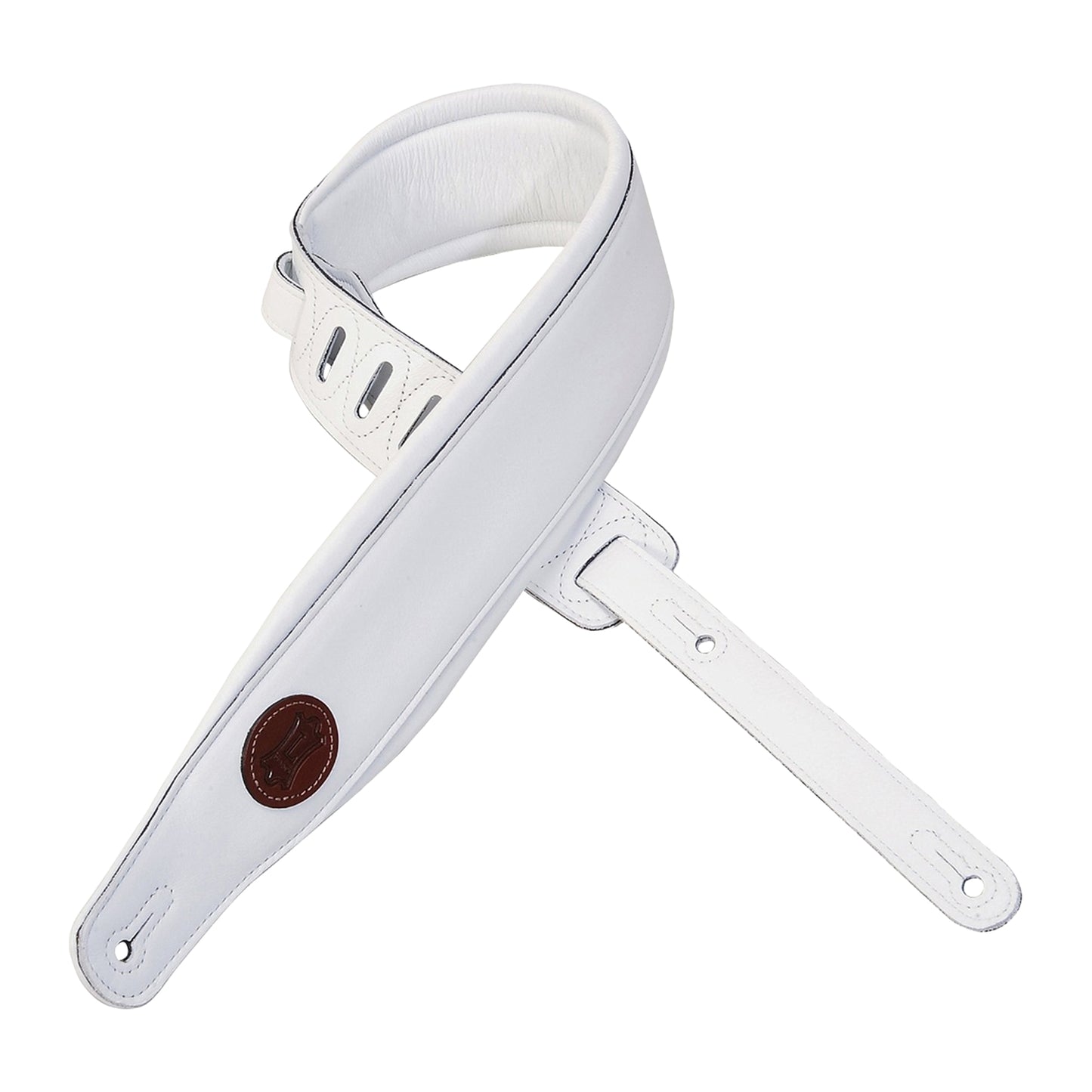 Levy's Signature Legacy Series 3" Wide Garment Leather Guitar Strap White Straps