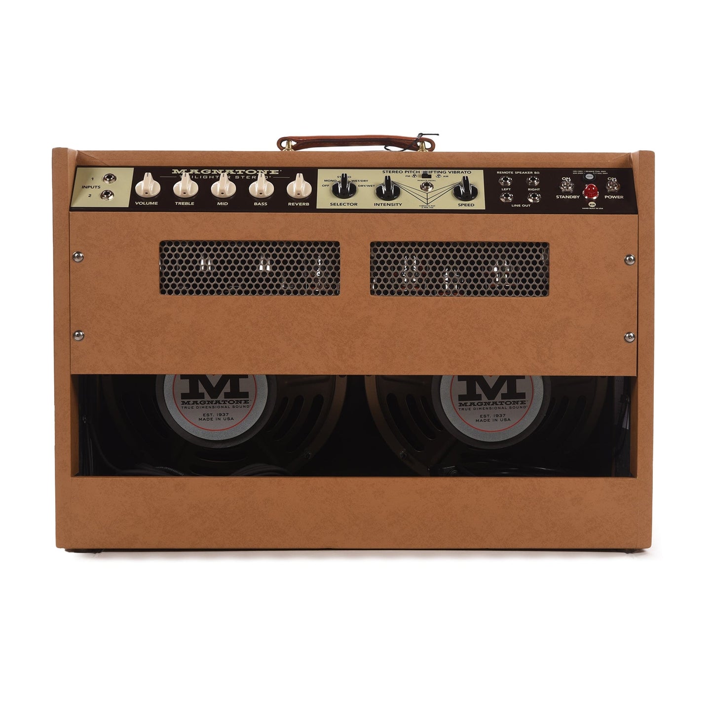 Magnatone Twilighter Stereo 22/22W 2x12 Combo Amp Camel w/ Oxblood Grill Amps / Guitar Combos