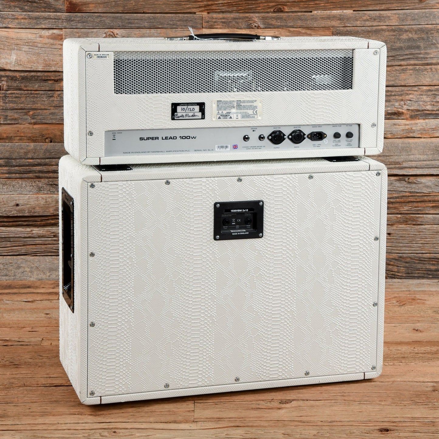 Marshall 1959HWBM Bernie Marsden SIgnature Head w/ Matching 2x12" Cab (#10 of 120) White Snakeskin 2019 Amps / Guitar Cabinets