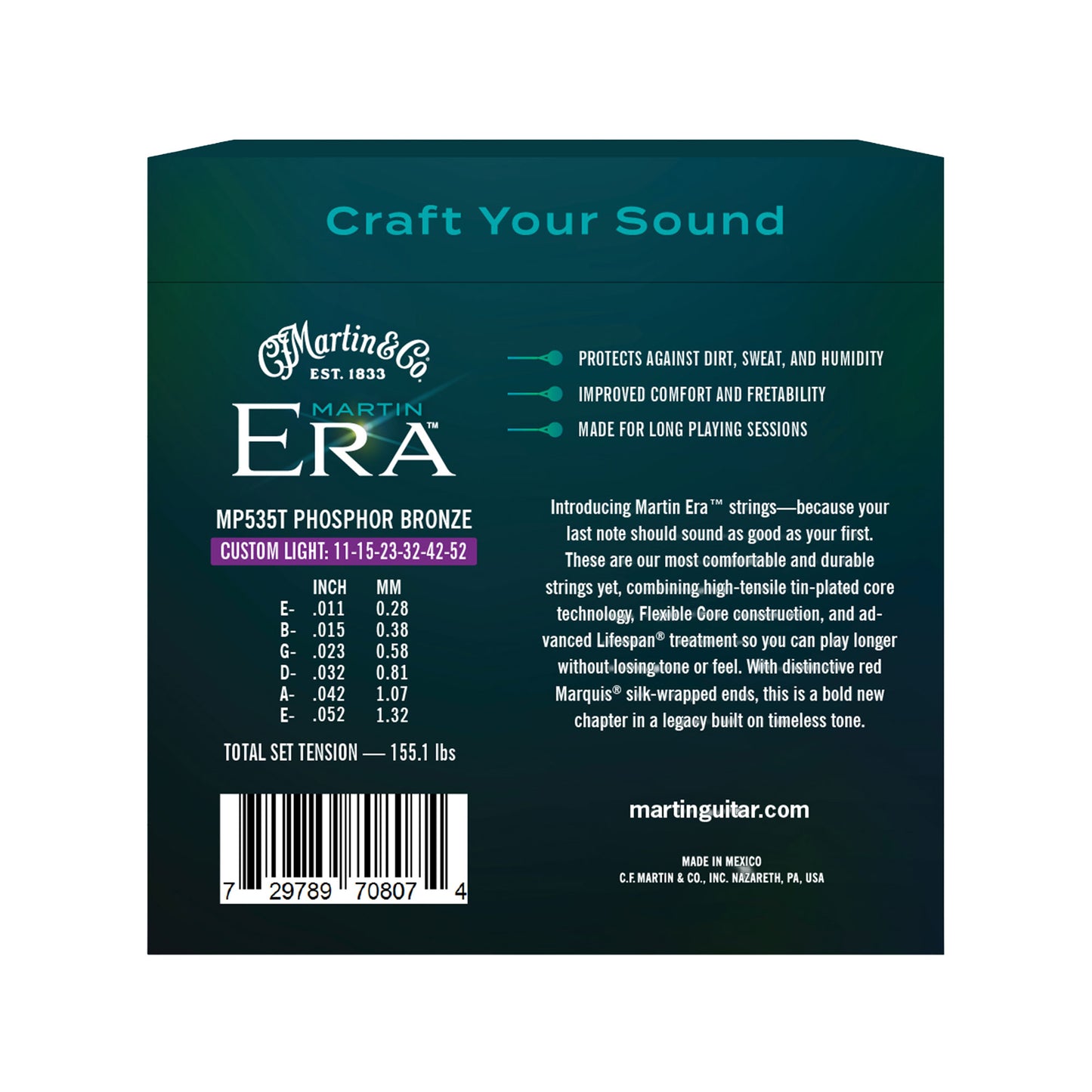 Martin Era MP535T Treated Acoustic Guitar Strings Custom Light 11-52 Accessories / Strings / Guitar Strings