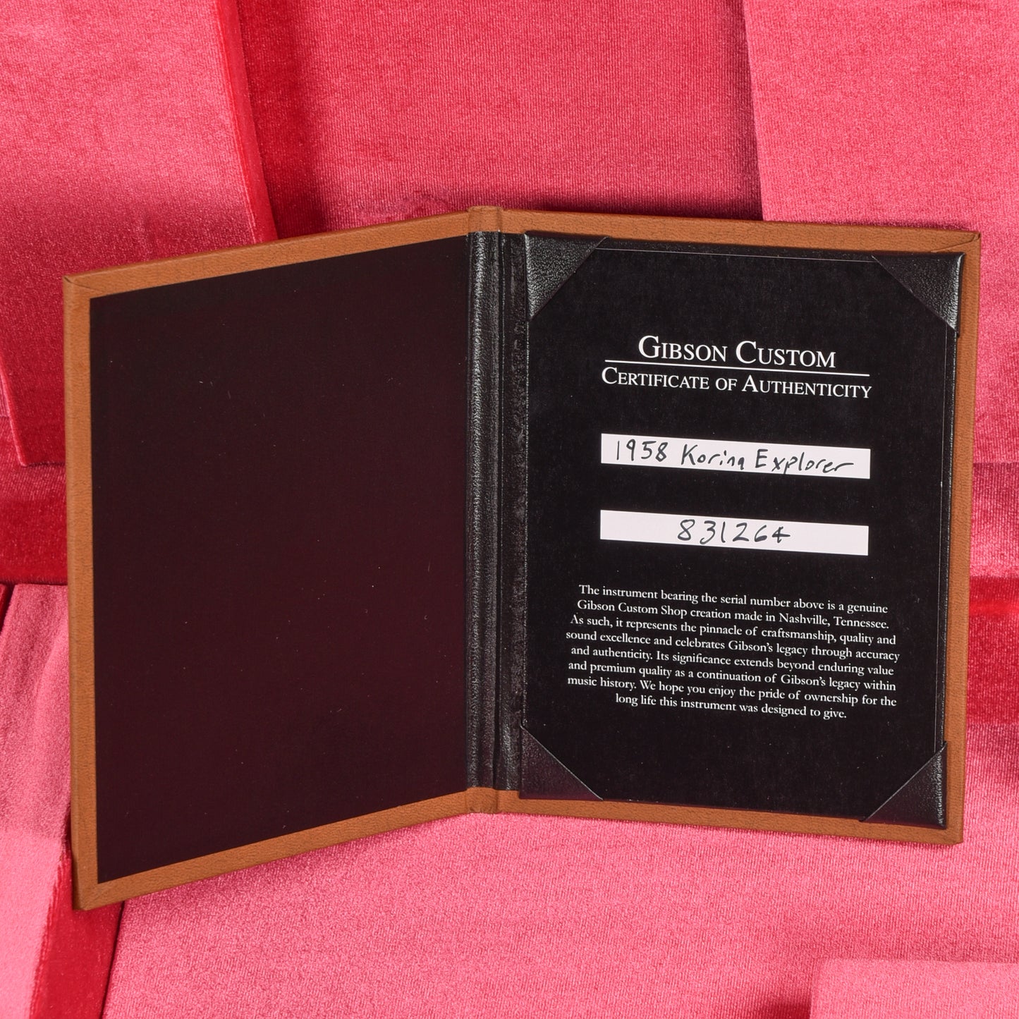 Gibson Custom '58 Explorer 2023, Korina Natural 2024
