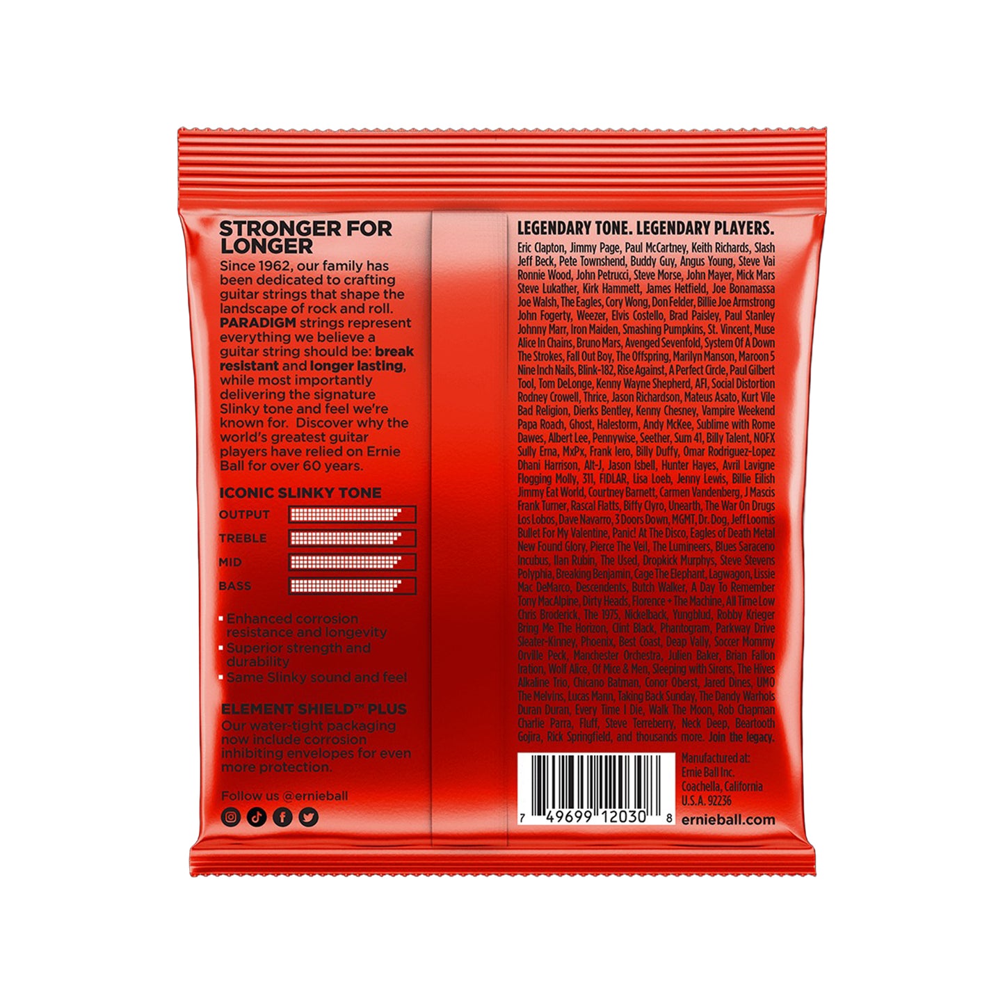 Ernie Ball Paradigm Skinny Top Heavy Bottom Slinky 7-String Electric Guitar Strings 10-62