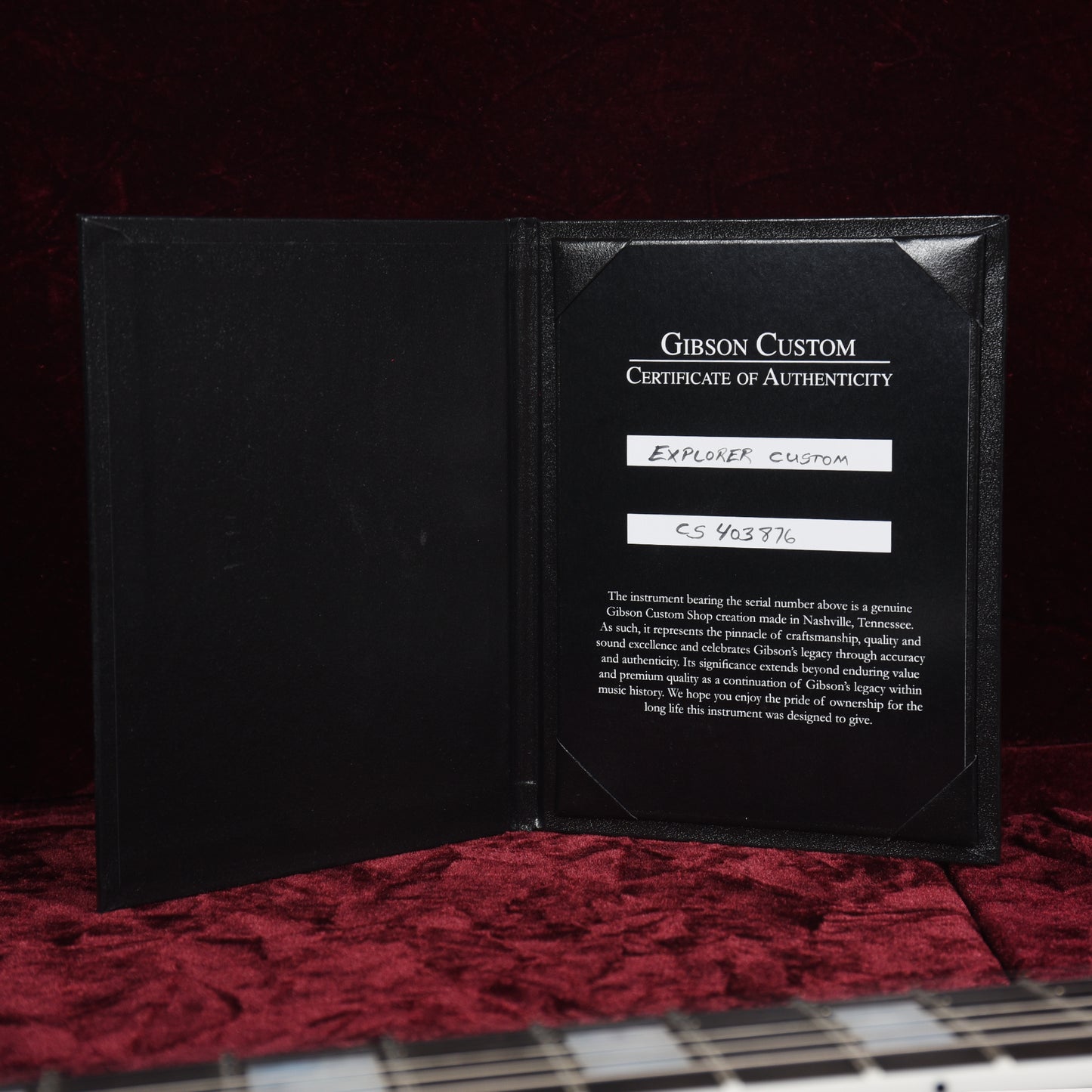 Gibson Custom Shop Explorer Custom "CME Spec" Antique Purple Sparkle Ebony Back VOS