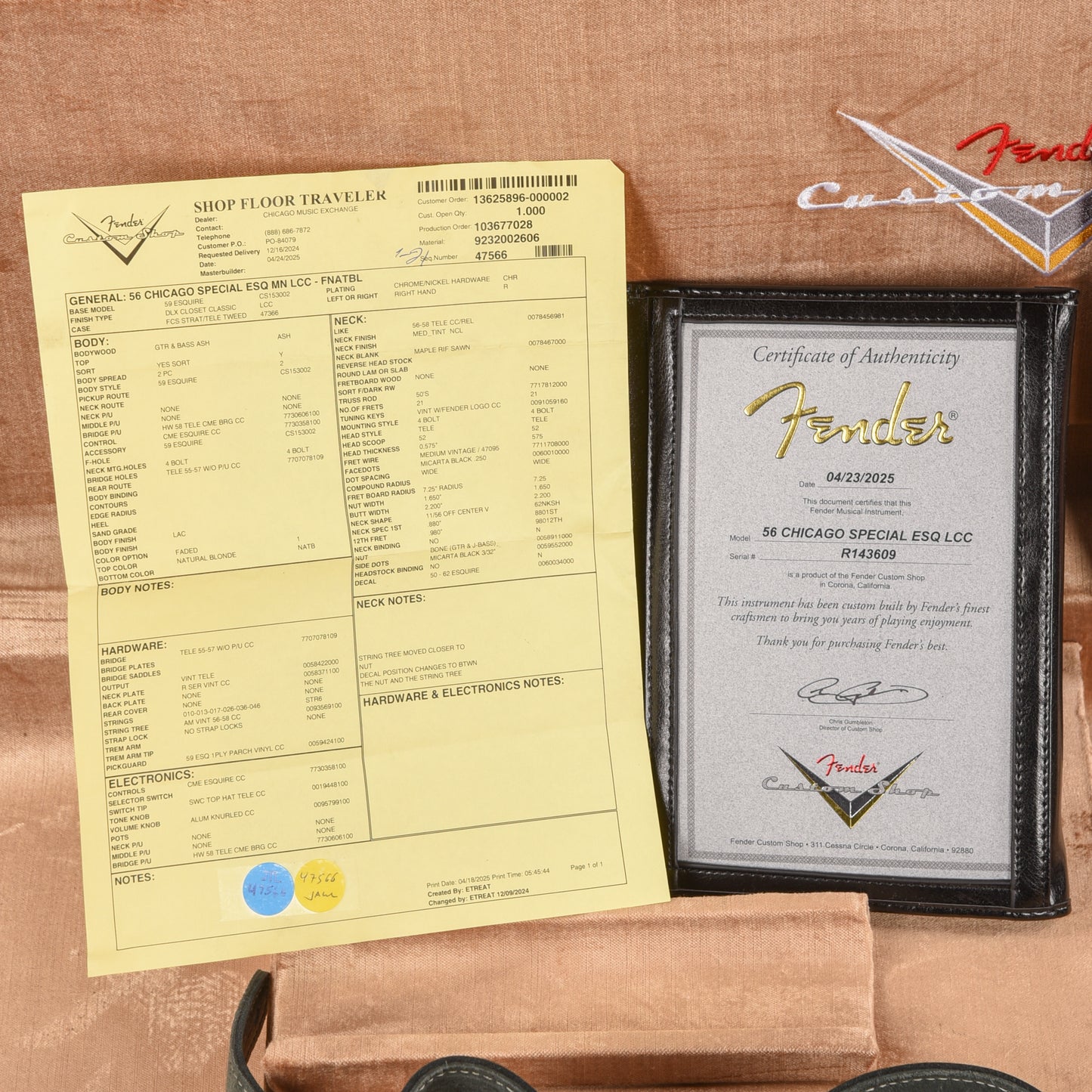 Fender Custom Shop '56 Esquire "Chicago Special" DCC Blonde 2025