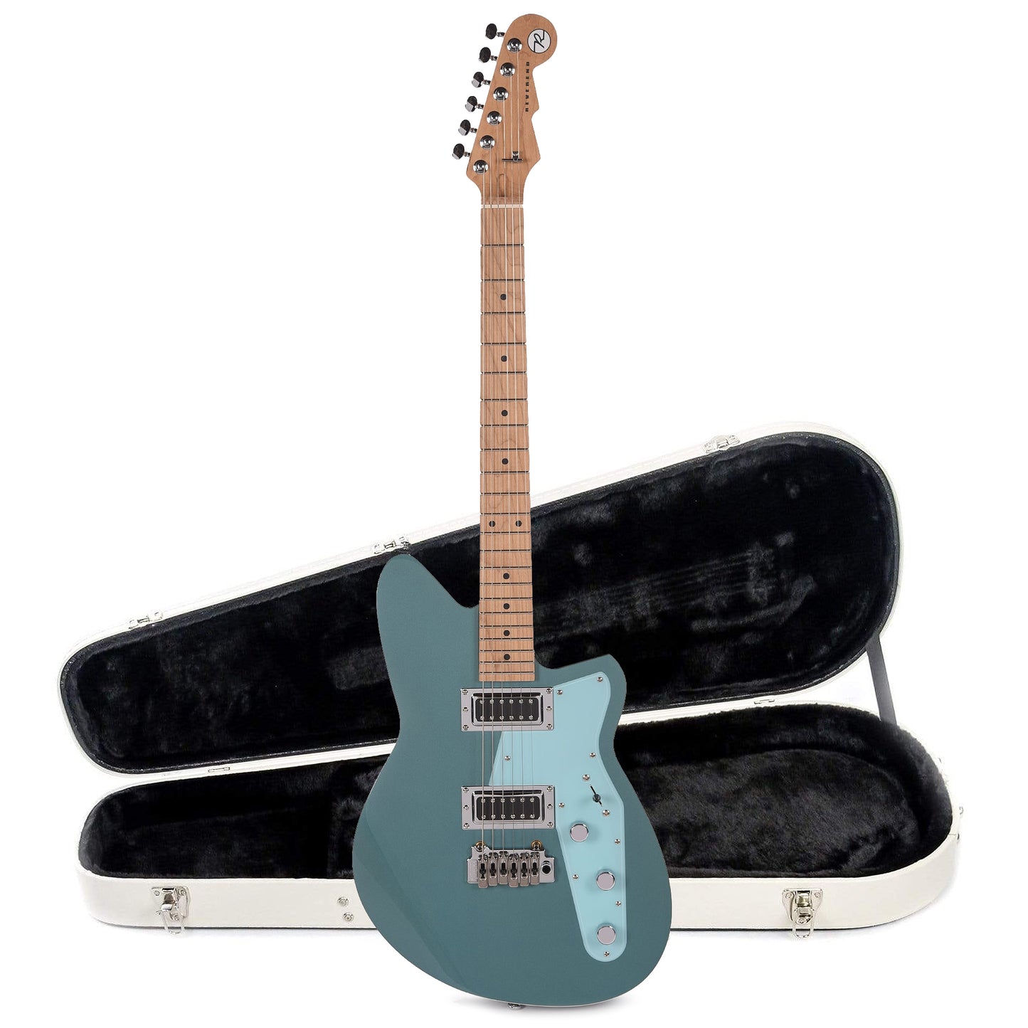 Reverend Jetstream RB Deep Sea Blue Hardshell Case Bundle
