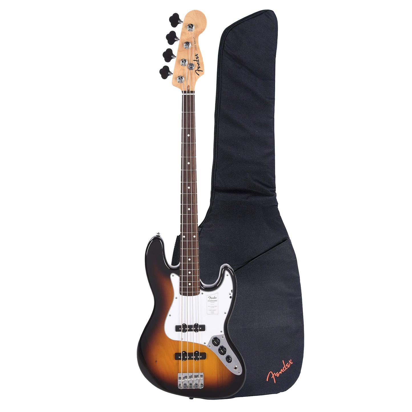 Fender Standard Jazz Bass LRL 3-Color Sunburst and FB405 Gig Bag Bundle