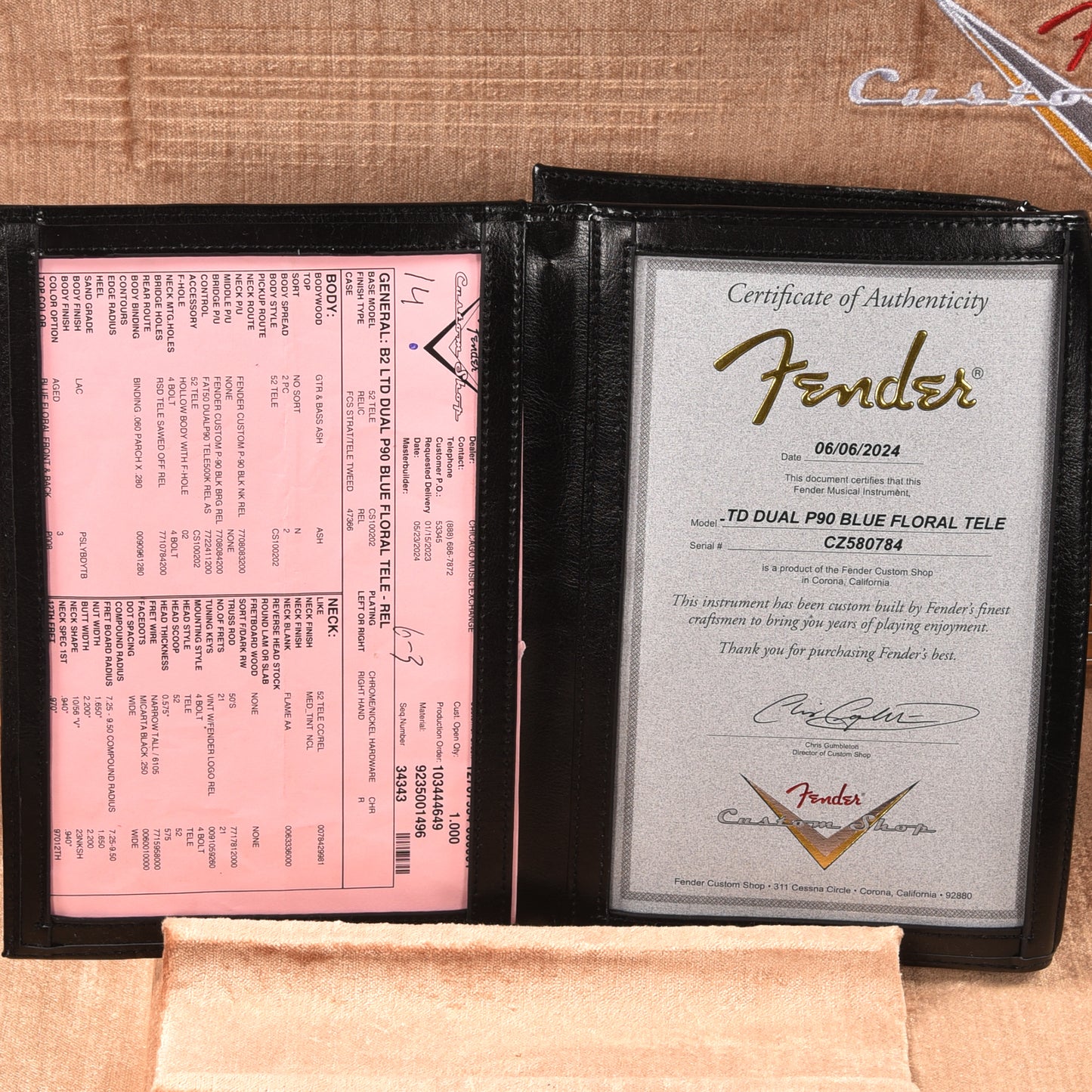 Fender Custom Shop Limited Edition Dual P90 Telecaster Relic Blue Floral