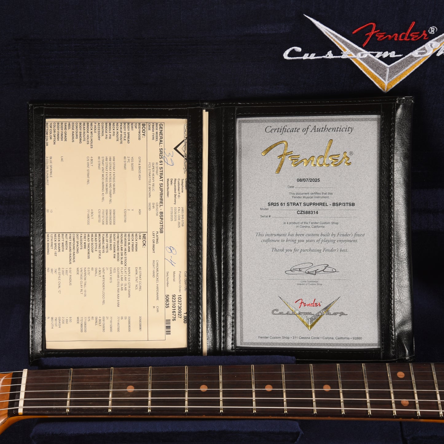 Fender Custom Shop 1961 Stratocaster Super Heavy Relic Blue Sparkle over 3-Color Sunburst