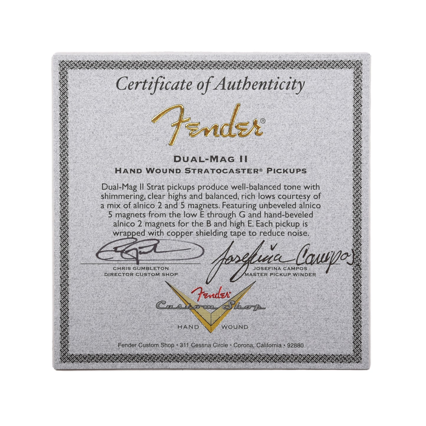 Fender Custom Shop Josefina Hand-Wound Dual-Mag II Stratocaster Pickup Set Aged White