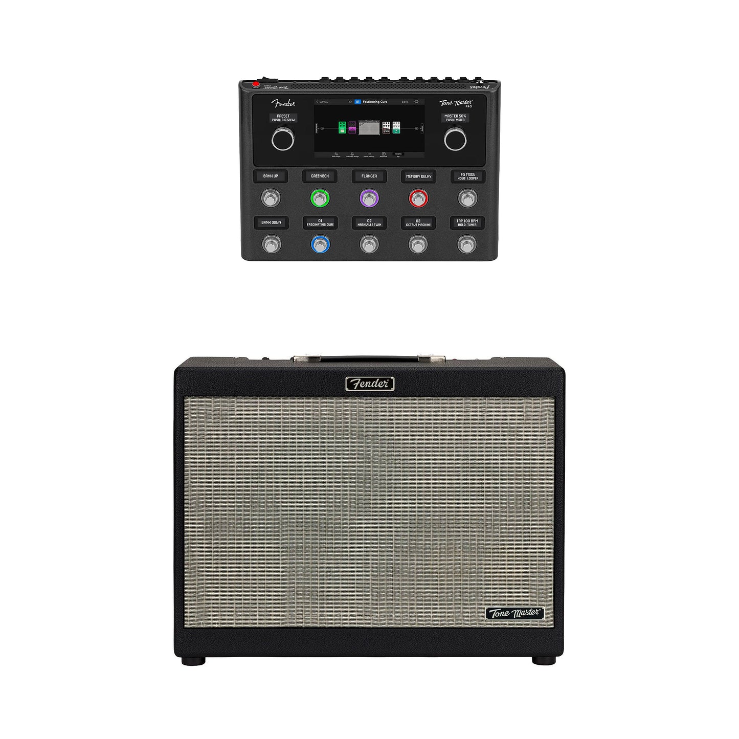 Fender Tone Master Pro Multi-Effects Guitar Workstation and Tone Master FR-12 1x12 Powered Speaker Bundle