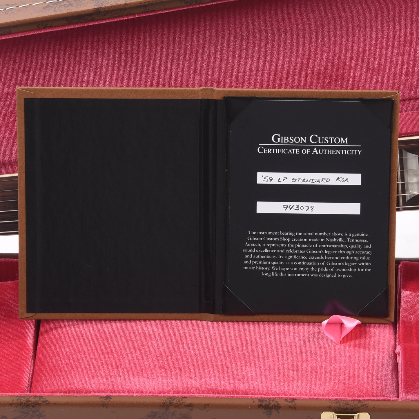 Gibson Custom Shop 1959 Les Paul Standard "CME Spec" Koa Natural Darkback Gloss w/Carmelita Neck