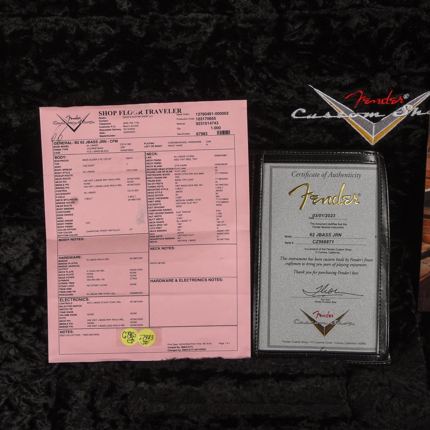 Fender Custom Shop '62 Jazz Bass Journeyman Relic Charcoal Frost Metallic