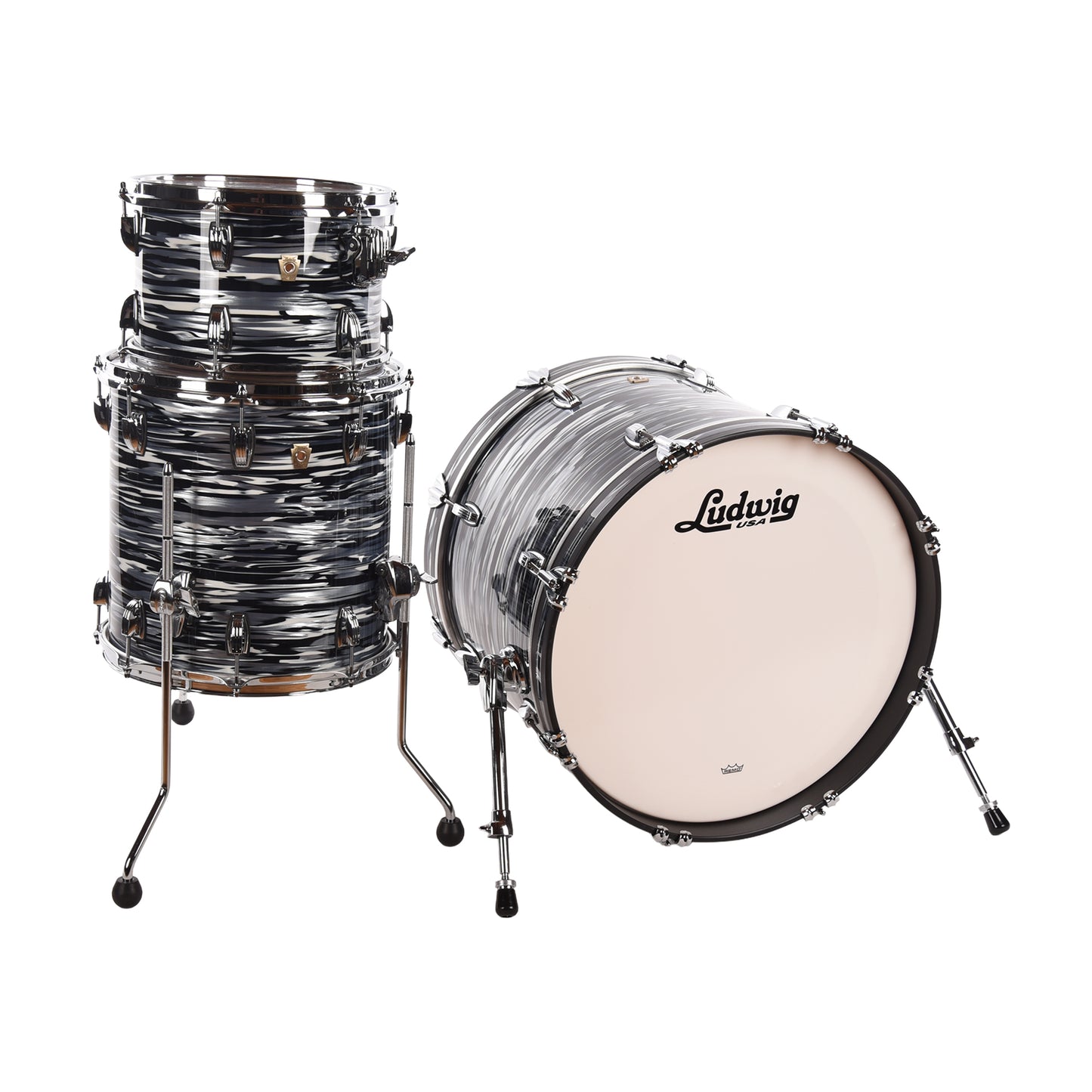 Ludwig Classic Maple 12/14/20 3pc. Drum Kit Black Oyster Pearl (70's bowling ball)