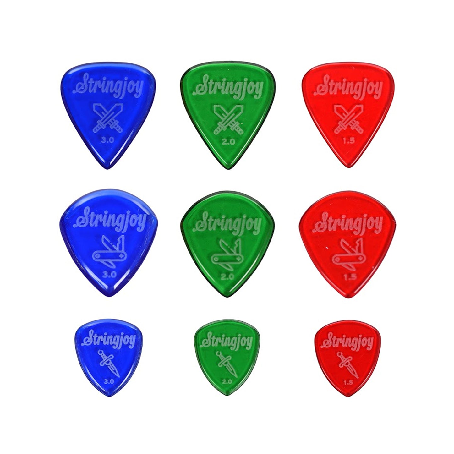 Stringjoy Acrylic Pick Sampler 9-Pack