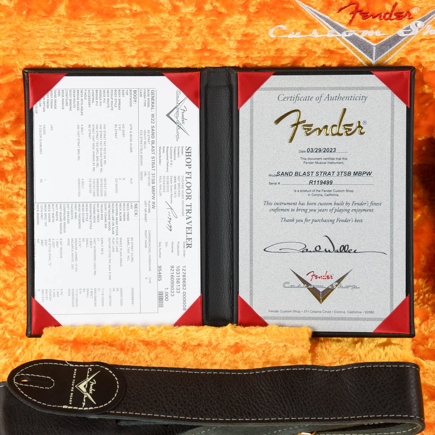Fender Custom Shop Paul Waller Masterbuilt Sand Blast Stratocaster 3-Tone Sunburst 2023