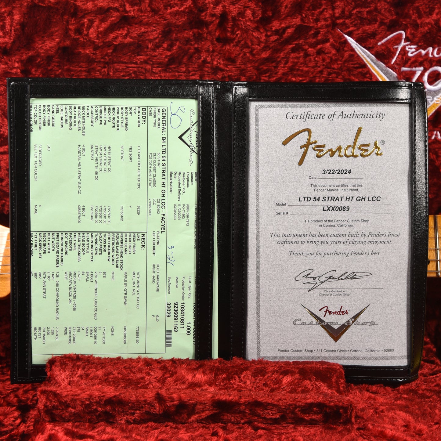 Fender Custom Shop Limited Edition '54 Hardtail Stratocaster Deluxe Closet Classic with Gold Hardware Faded Aged Canary Yellow