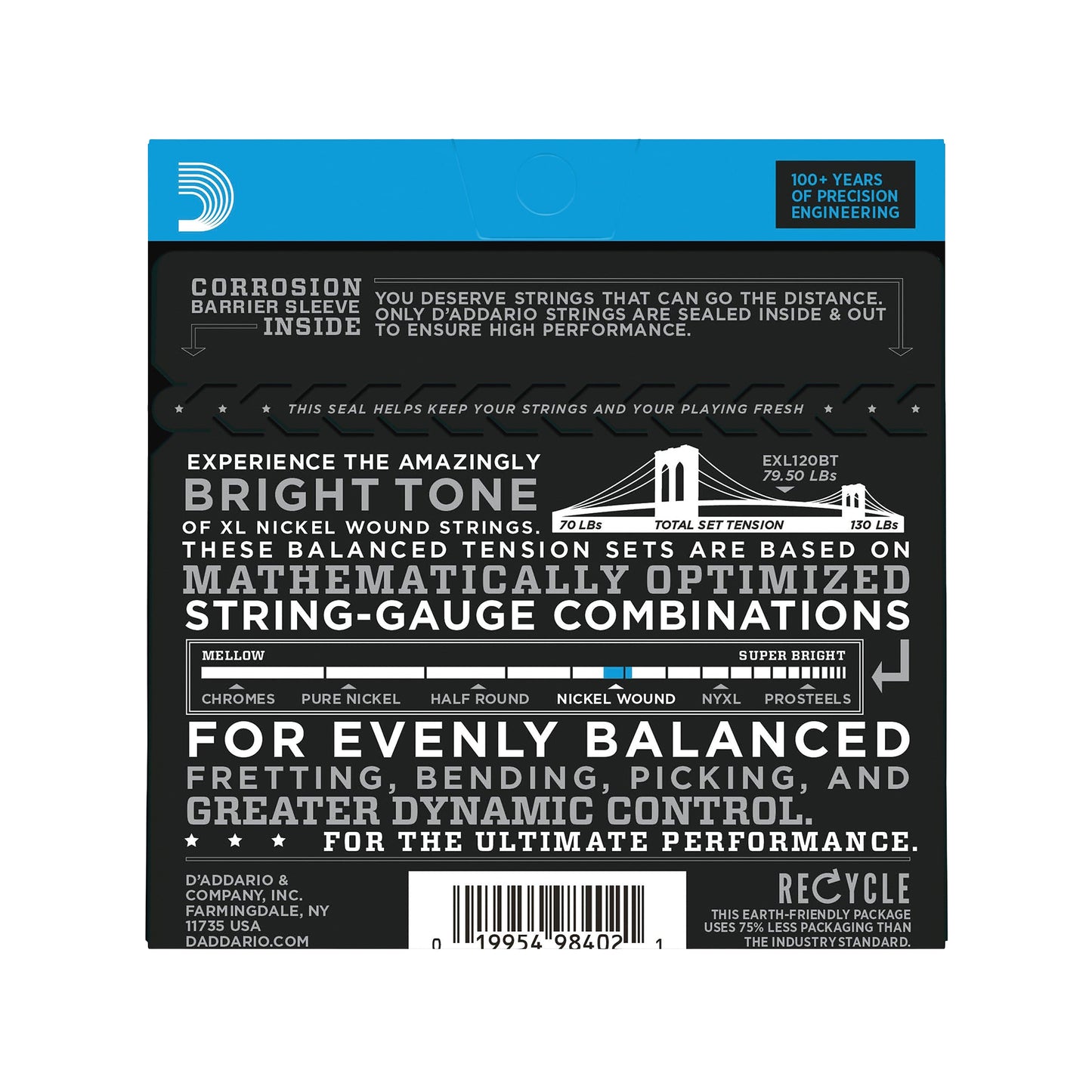 D'Addario EXL120BT Balanced Tension Electric Super Light 9-40