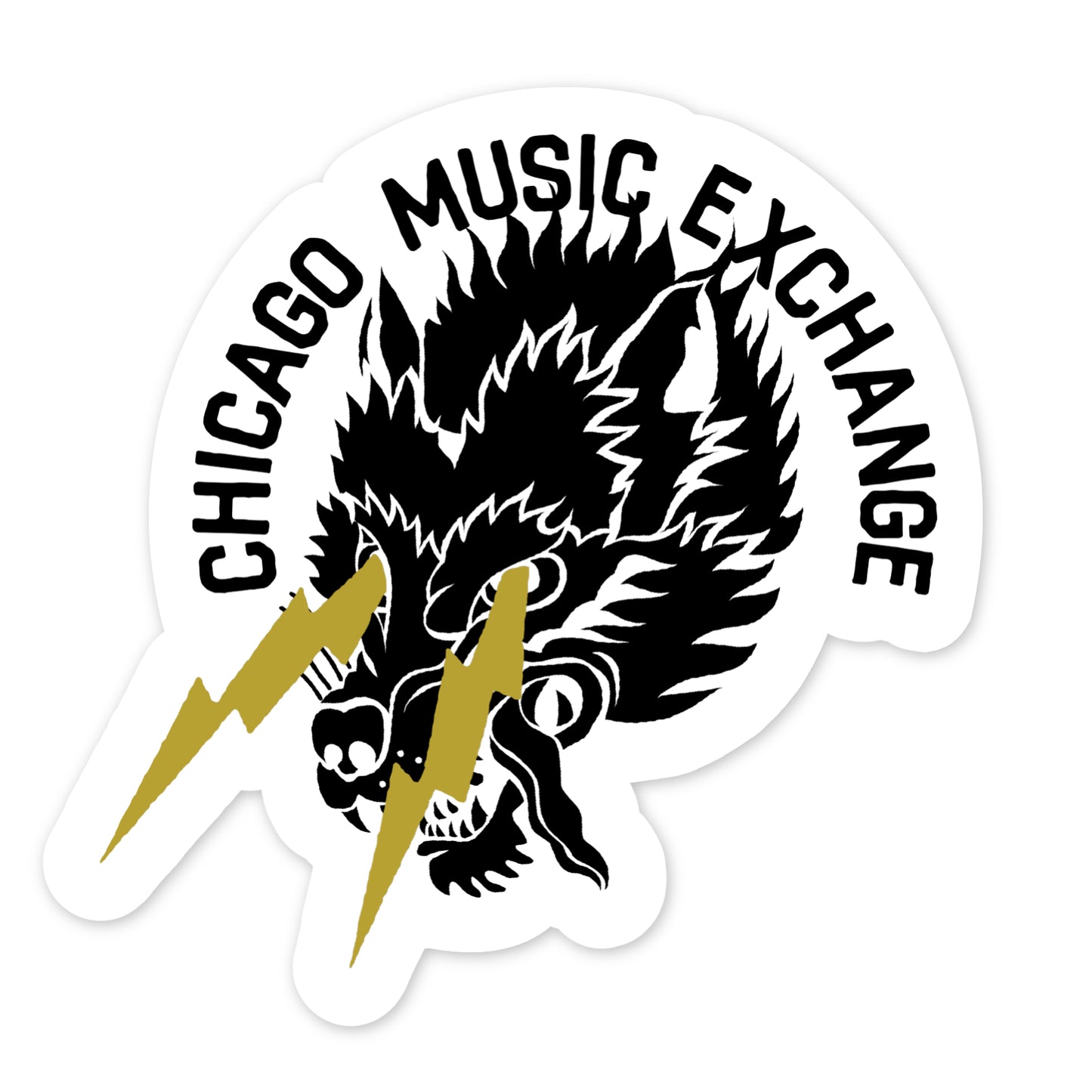 CME "Wolf Lightning" Die Cut Sticker, Matte Vinyl, 4x4"