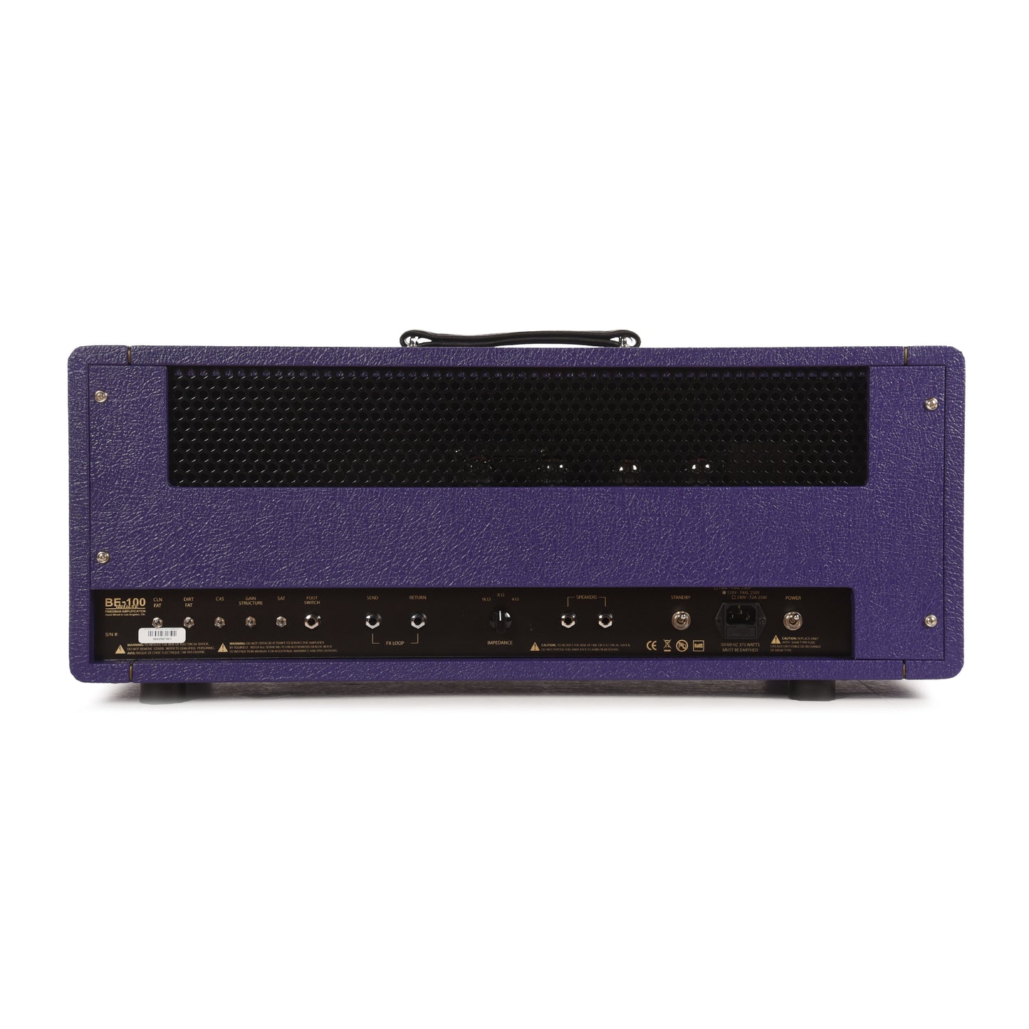 Friedman BE-100 Deluxe 3-Channel EL34 100W Head Purple Elephant w/ Aged British Style Large Check Grille