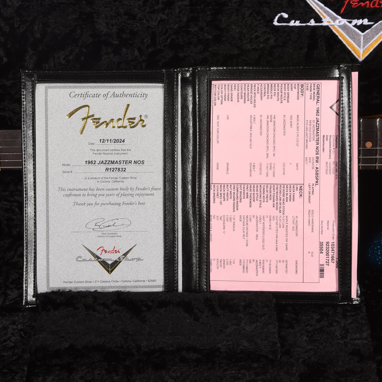 Fender Custom Shop 1962 Jazzmaster "Chicago Special" NOS Aged Surf Burst Sparkle w/Roasted Neck & Gold Hardware