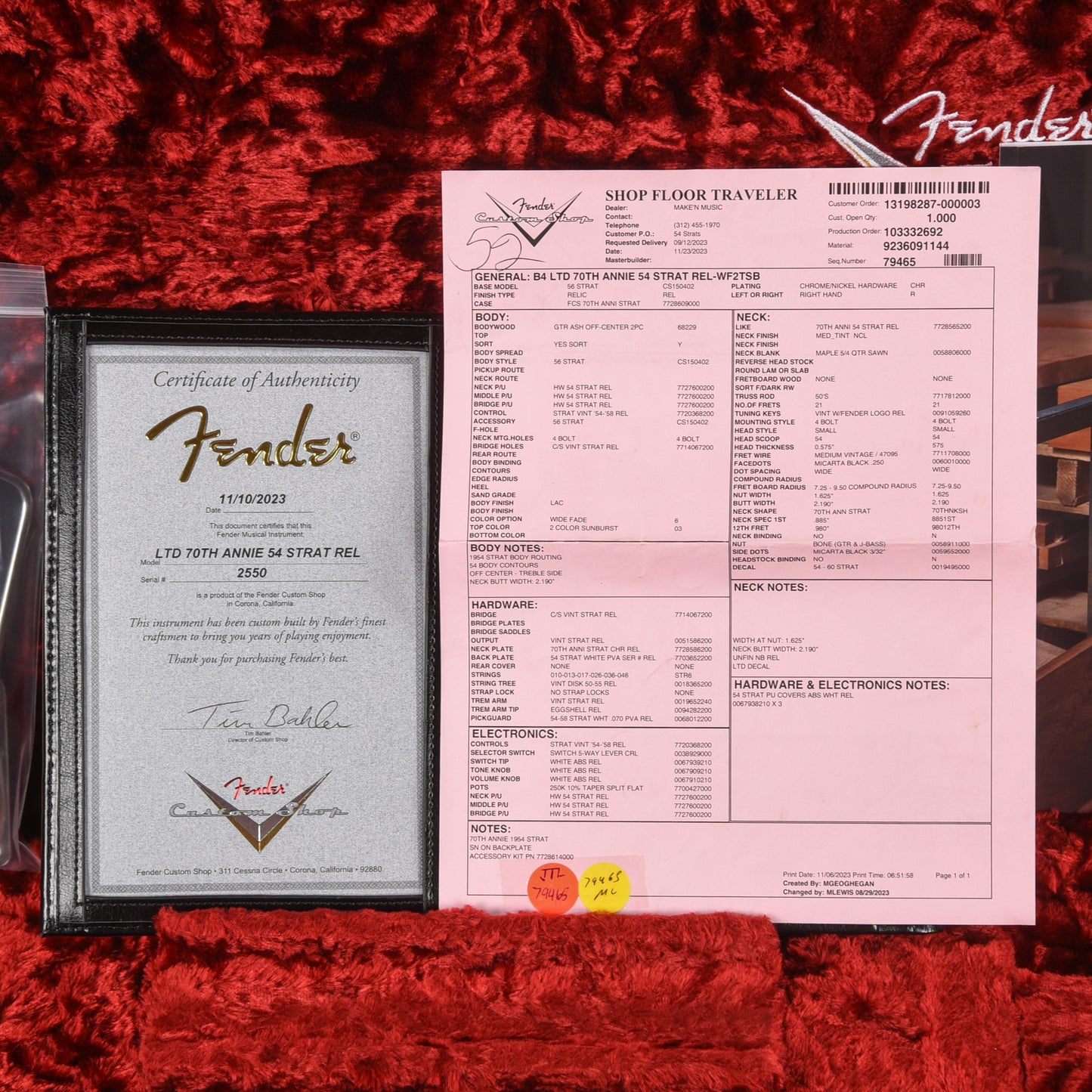 Fender Custom Shop 70th Anniversary '54 Stratocaster Relic Sunburst 2024