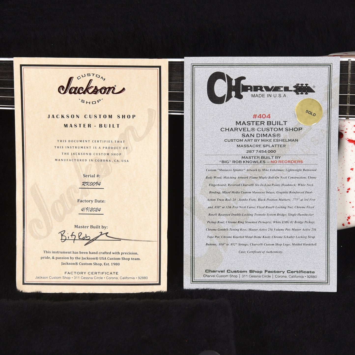 Charvel Custom Shop San Dimas Custom "Massacre Splatter" Artwork by Mike Eshelman Master Built by "Big Rob" Knowles