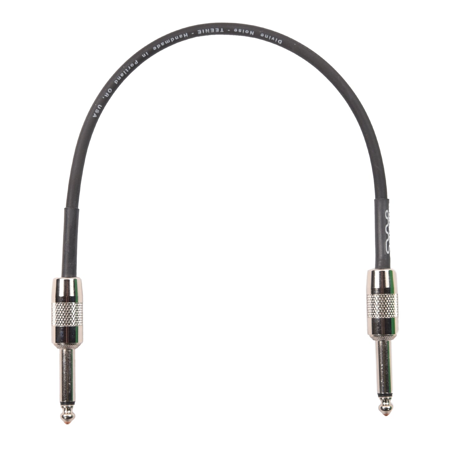 Divine Noise Teenie Patch Cable 1' Stubby Straight/Stubby Straight Black